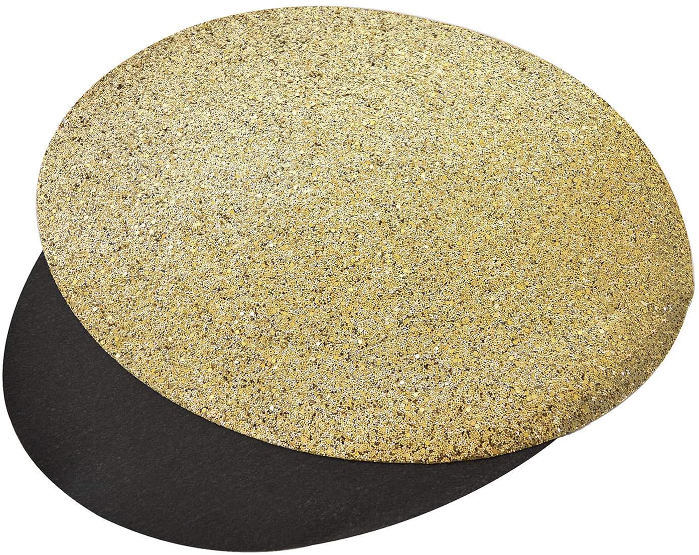 YöL 12 Placemats Set Christmas Gold Glitter Oval Festive Xmas Table Home Decor Party Tableware Christmas Decorations