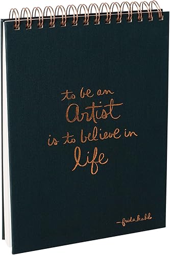 Miniatura 2 de Fringe Studio Cuaderno de bocetos en espiral, tapa dura, cita Frida, 7.25 x 9.875 pulgadas, 60 hojas perforadas, colección de lienzo (174202)