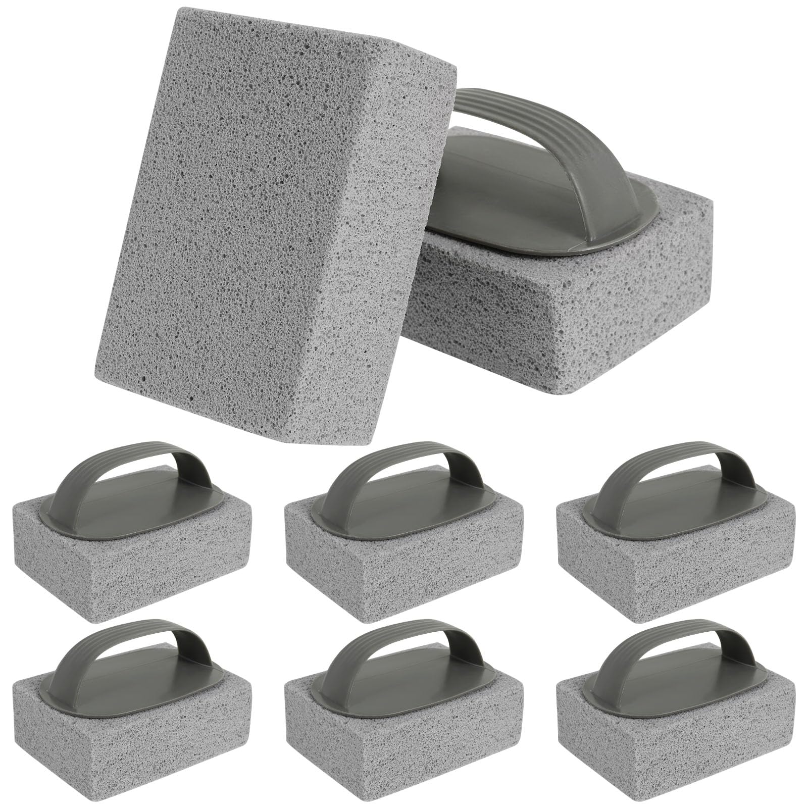 Zhjiutak 8 Pcs Griddle Stone Cleaner with Handle, Cleaning Pumice Stones, Grill Brick Block for BBQ Swimming Pool Sink