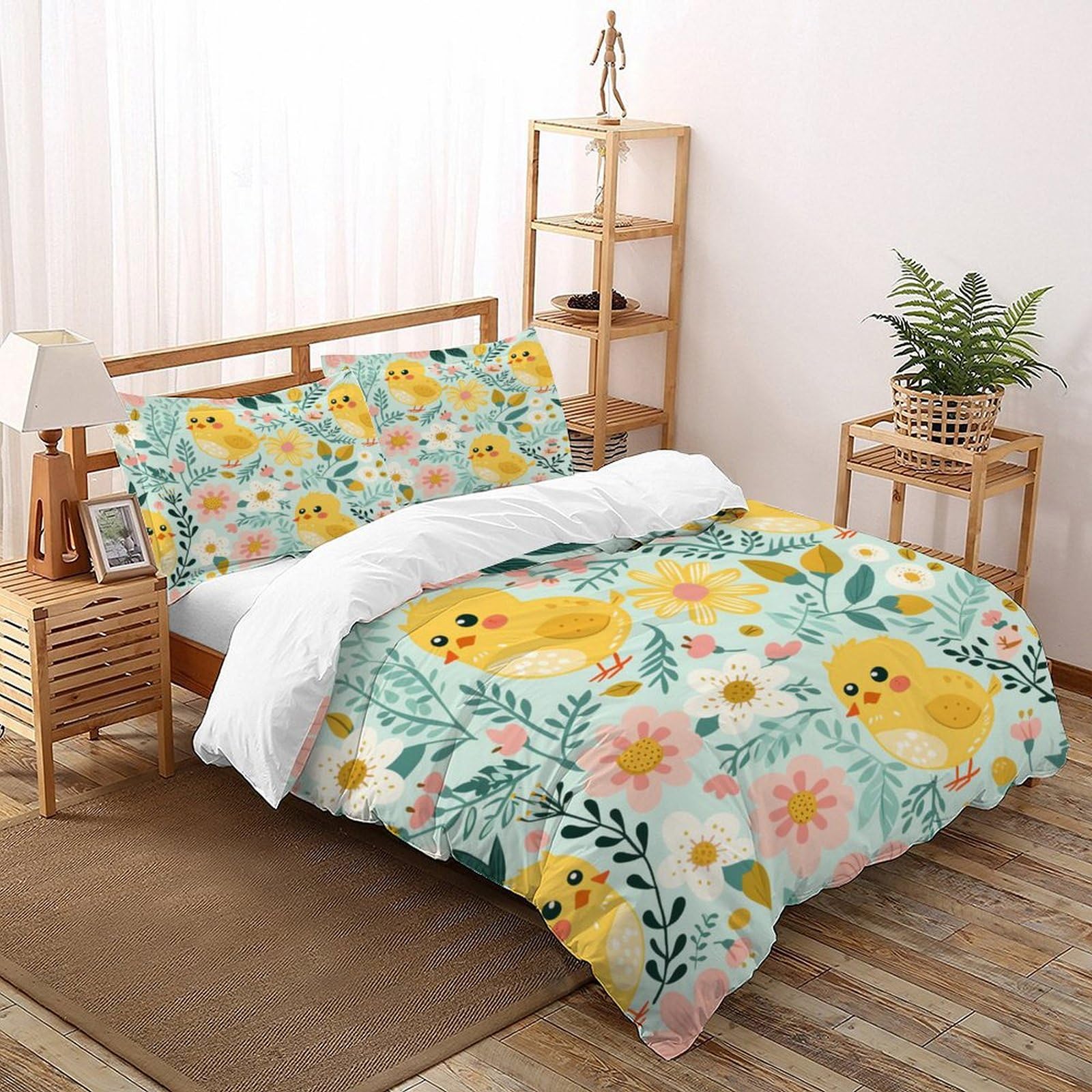 Parure de couette girafe en microfibre douce lit simple 3 pcs