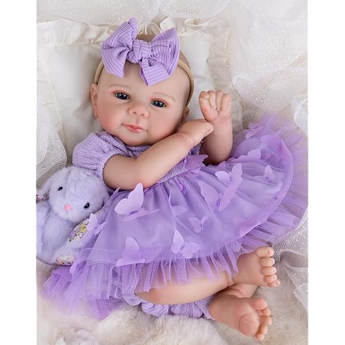 Aori Reborn Baby Dolls Realistic 20-inch | Lifelike Reborn Baby Girl with Poseable Limbs & Feeding Kit, Real Newborn Girl Doll for Kids 3+