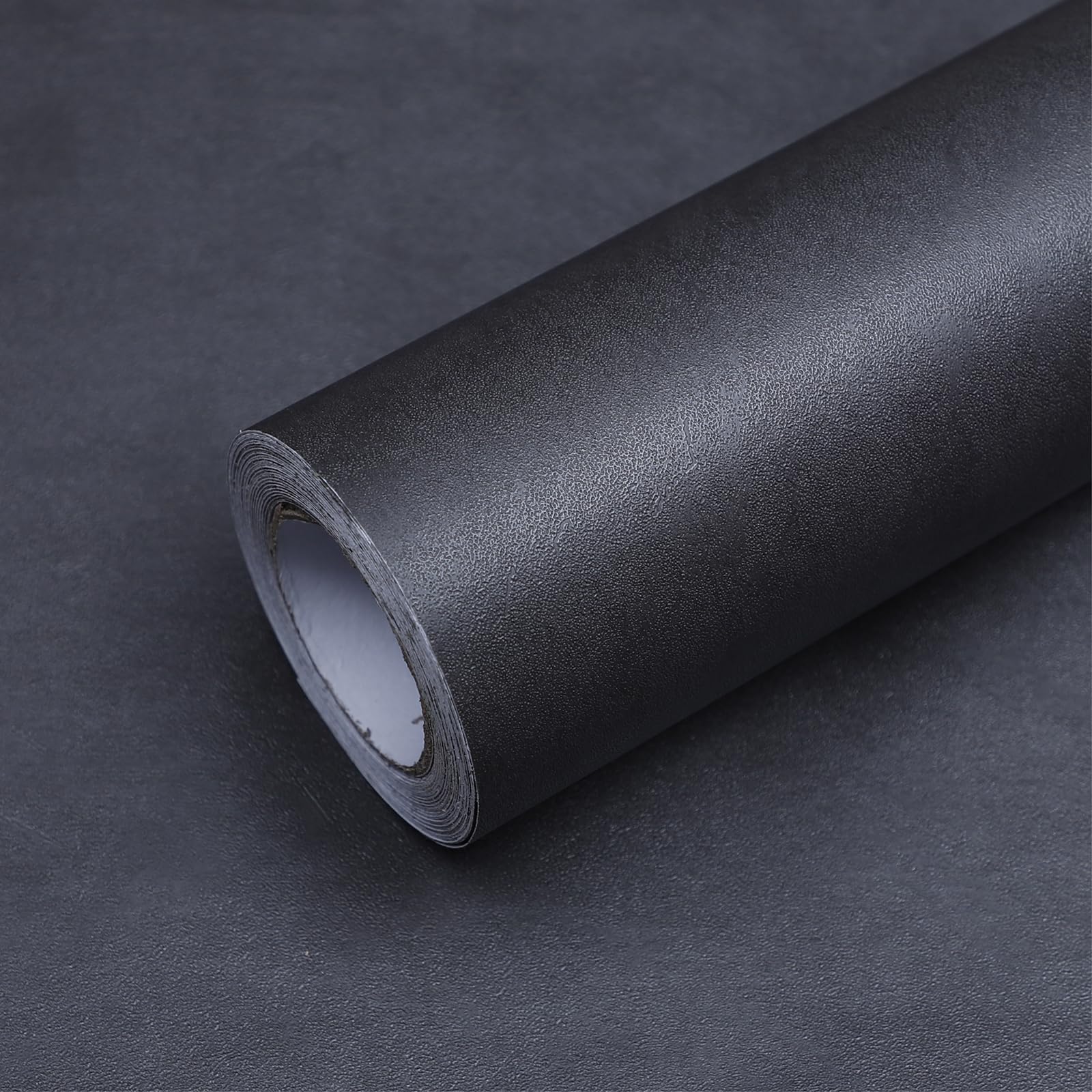 FEILAYS Möbelfolie Dunkelgraue Tapete Betonoptik Klebefolie Möbel Matt Verdickung Dekorative Selbstklebende Folie Industriestil Aufkleber für Tischplatten Schränken Wänden Regalen Türen 40CMx10M
