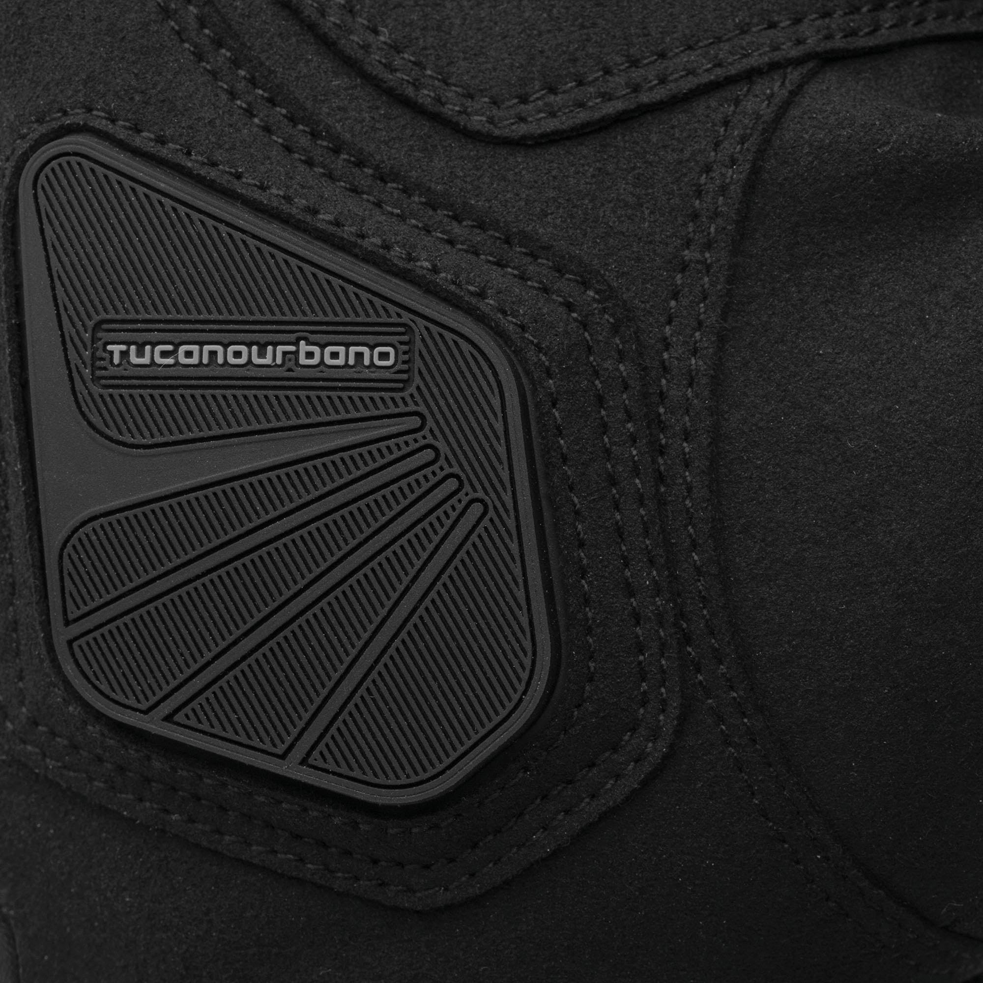 Tucano Urbano BOSS HYDROSCUD rękawice motocyklowe i skuterowe. Męskie zimowe rękawice motocyklowe. Ochraniacze na kostki. tył z denimu, syntetyczna dłoń zamszowa, 100% wodoodporne i oddychające, ekran