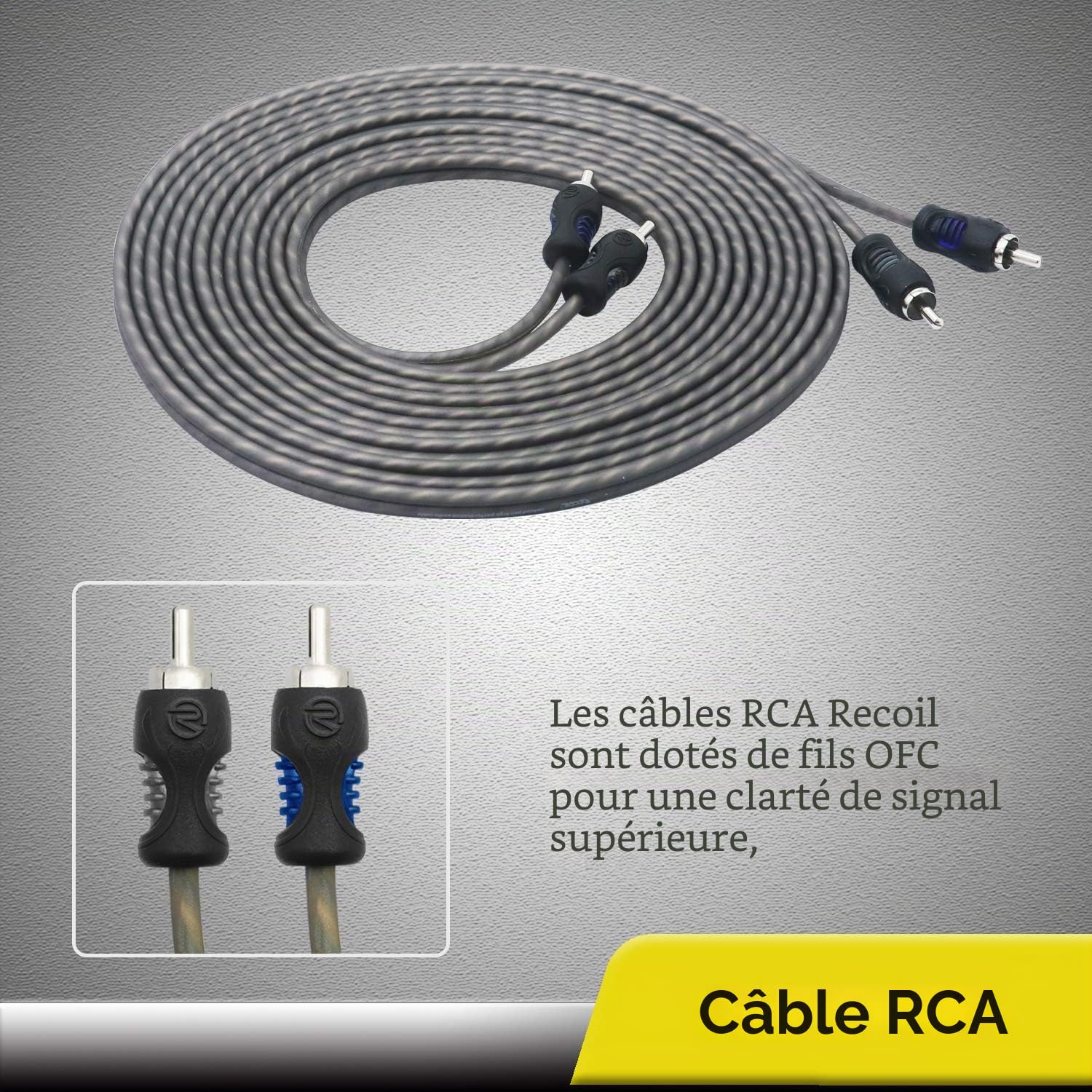 RECOIL RCK-4 Kit Câblage Ampli Voiture 4 AWG (25mm²) CCA RCA OFC