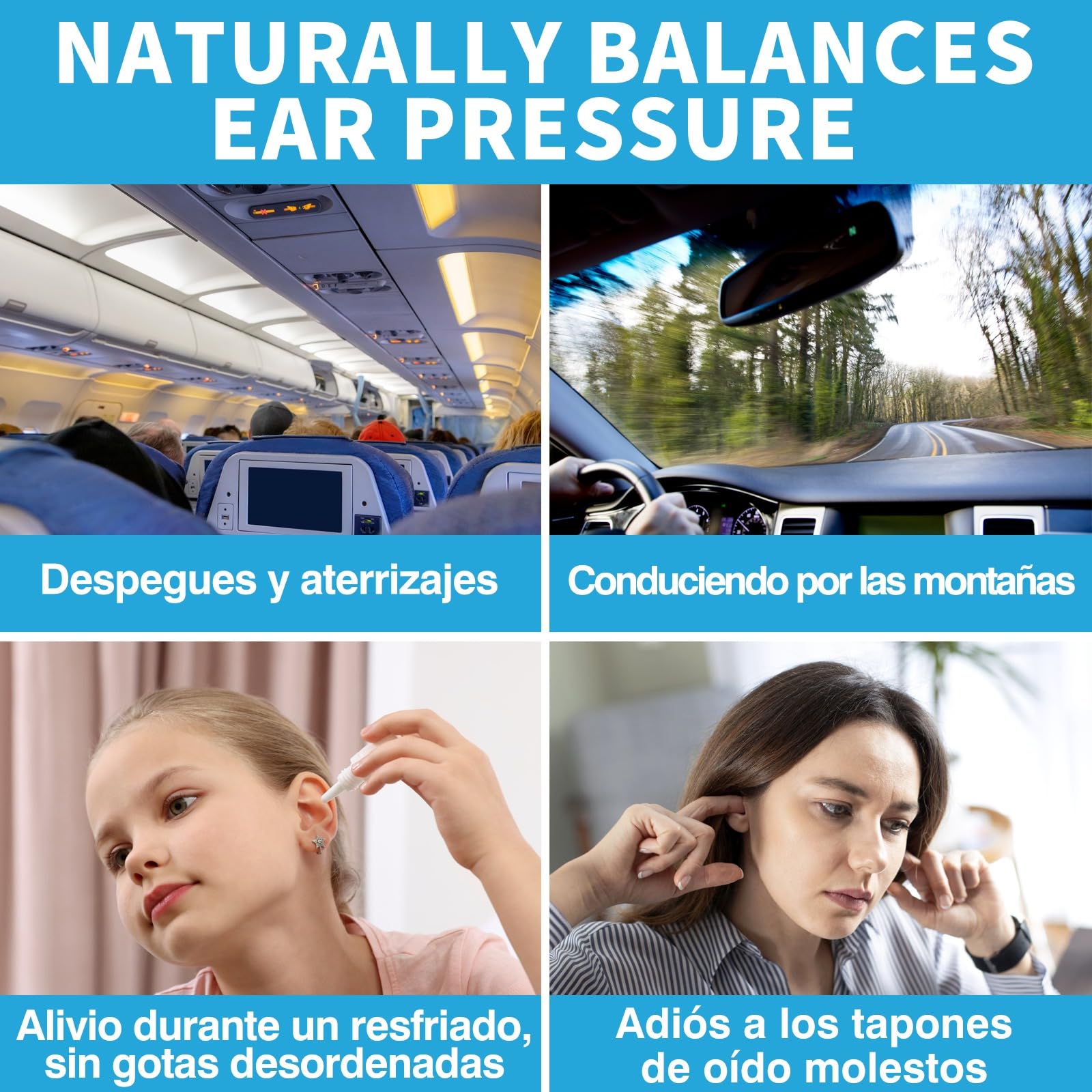 Dispositivo de Alivio de la Presión del Oído de Tilcare - Destaponador de orejas para vuelos, Nado, Buceo, Resfriado y Molestia por Alergia - Viene con una funda protectora portátil