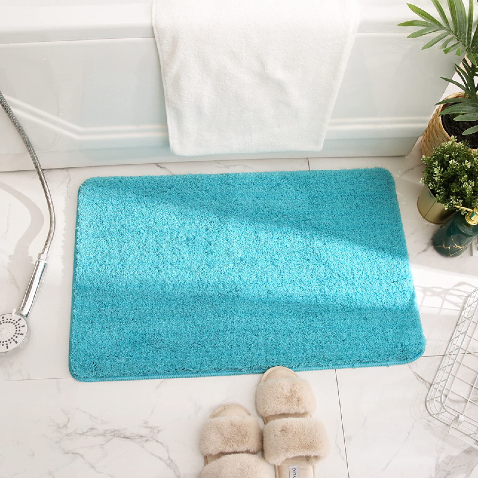 Alfombra de baño de microfibra suave, antideslizante, sin agua, de secado rápido, lavable, gruesa, 40 x 60 cm, para máxima seguridad