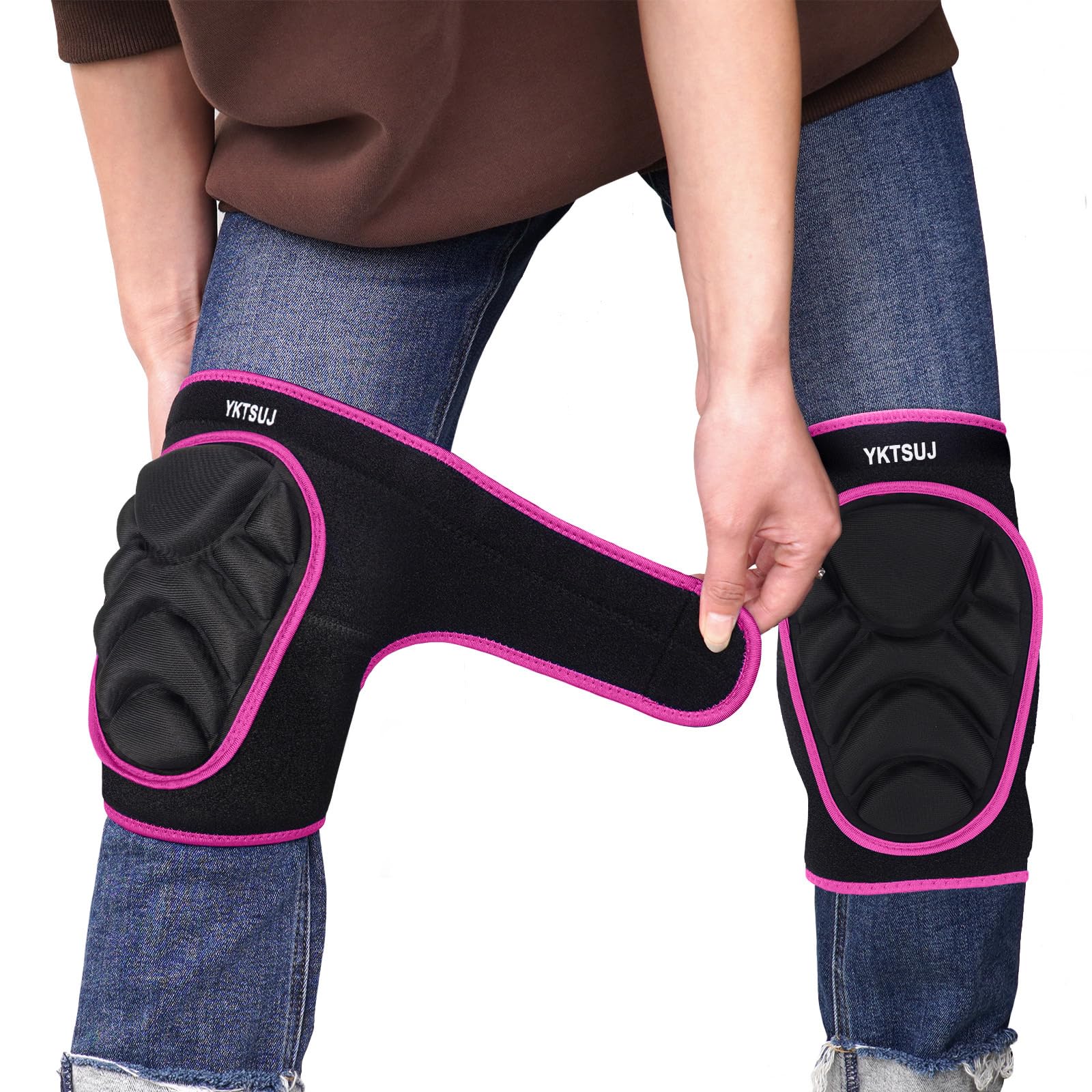 Rodilleras para mujeres y hombres para jardinería, trabajo en casa, limpieza de suelos y alfombras, trabajos de construcción, limpieza de rodilleras con tela de alta elasticidad, color negro