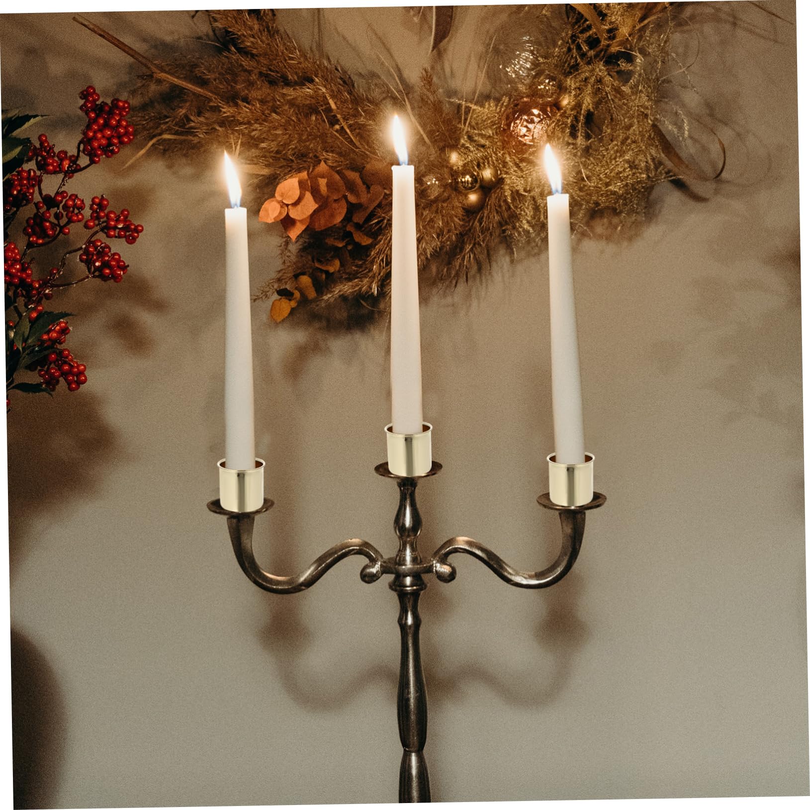 Ciieeo 3 Juegos De Candelabros Decoración Navideña Candelabros De Interior Decorativos Soporte De Hierro De Copa Decoración De Mesa 10 Piezas X 3