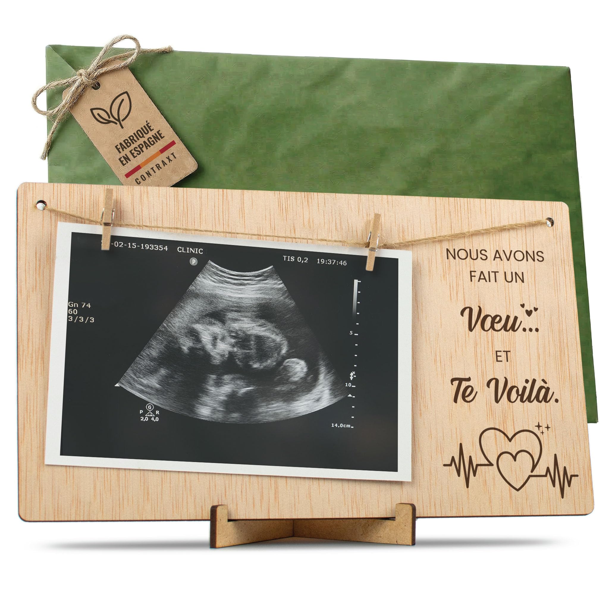 CONTRAXT Marco de Fotos Mama Dia de la Madre. Colgar fotos con pinzas madera natural ideas regalos detalles para mama postal madre primeriza wonderful original (Madre ES) — view 86