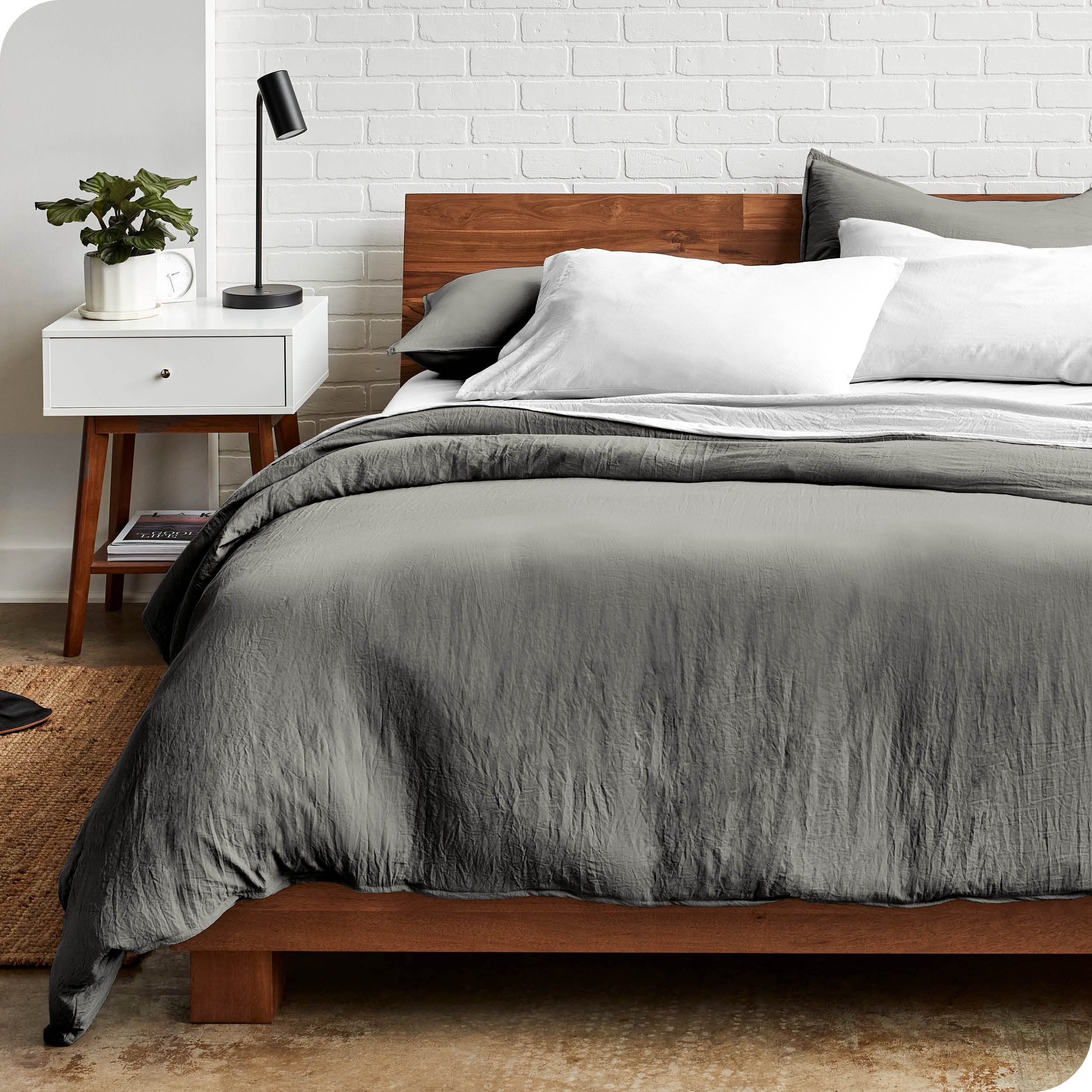 Bare Home Microfiber Duvet Cover Set - Ultra Soft Washed Microfiber - King/California King - Linen-Like Look - Easy Care - Breathable Fabric - Our Softest Duvet Cover Set (King/Cal King, Frost Grey)