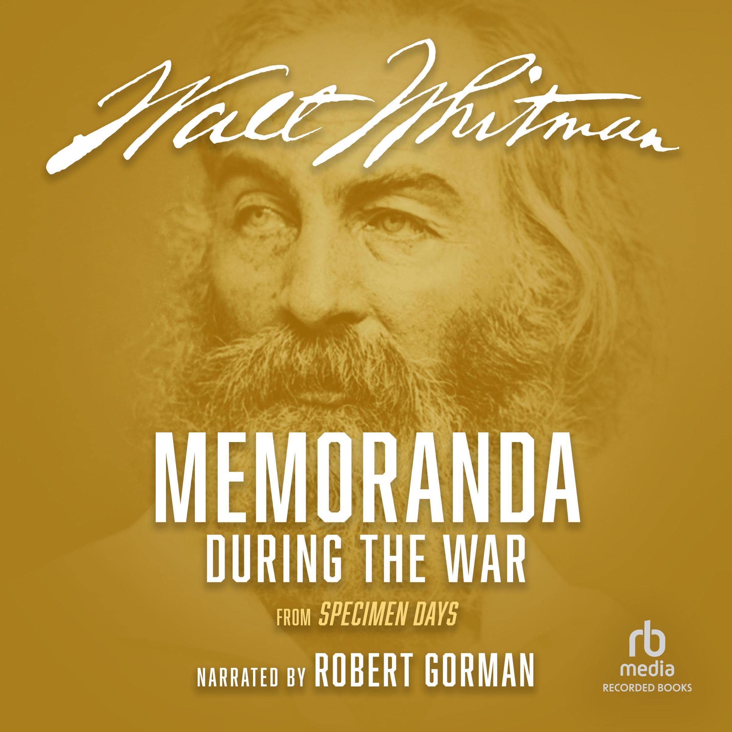 Cover art for Memoranda During the War