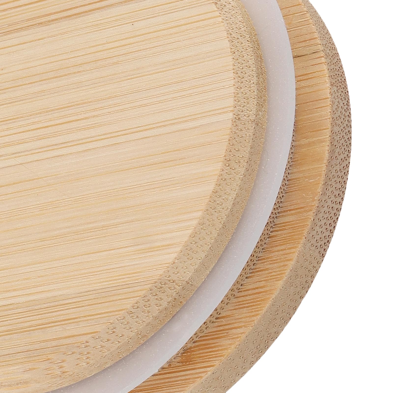 SINJEUN 24 pezzi, 8 x 8 cm, colore legno, coperchio in bambù, coperchio con guarnizione in silicone, coperchio in legno per barattoli, pentole per yogurt, feste