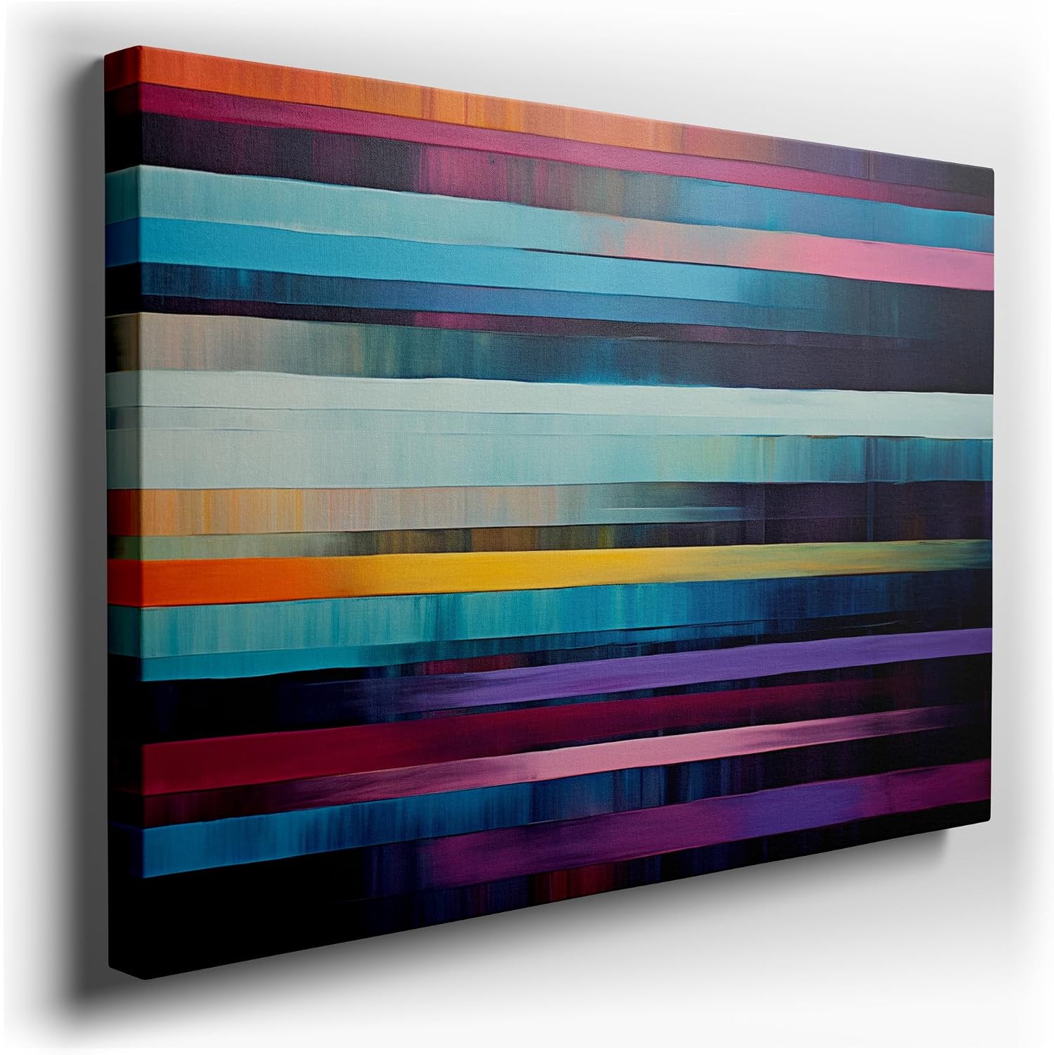 Canvas for Living room. Energized Strokes: A Symphony of Color and Movement in Abstract Art, 27 x 18 inch Canvas Wall Art - Contemporary Masterpieces - Modern Home Decor - 69x46 cm (27x18 inch)