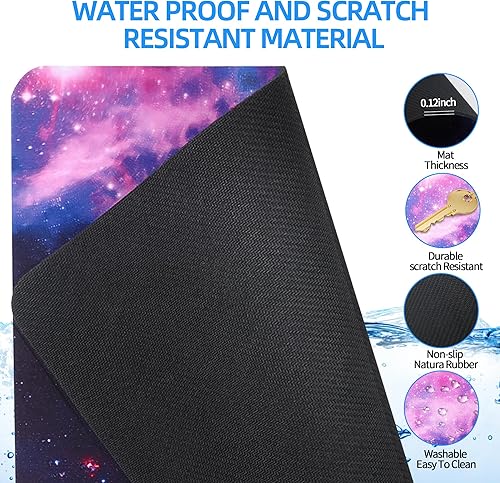 Miniatura 5 de Dynippy Alfombrilla de mouse mejorada 56% más grande Alfombrilla de mouse para juegos, base de goma antideslizante, alfombrilla de mouse rectangular