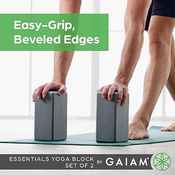 Gaiam Yoga Block - Supportive Latex-Free Eva Foam - Soft Non-Slip Surface with Beveled Edges for Yoga, Pilates, Meditation