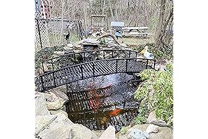 Metal Garden Bridge with Safety Siderails: Durable and Easy-to-Assemble Outdoor Footbridge