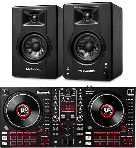 Miniatura 8 de Numark Mixtrack Platinum FX DJ Controller y M-AUDIO BX3 Par de monitores Bluetooth Studio para grabación de estudio, producción de música,