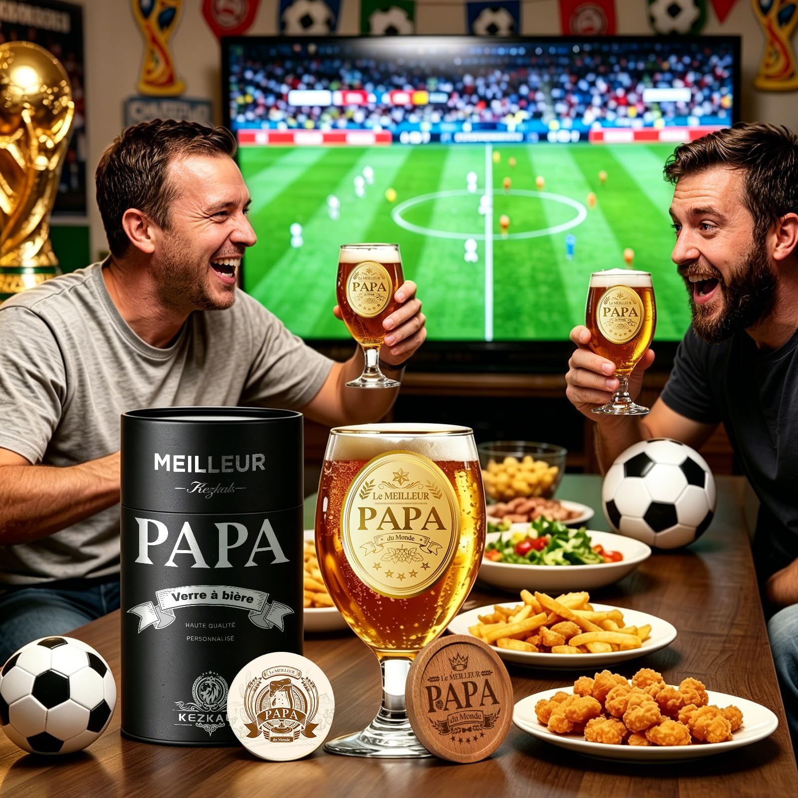 KEZKALS - Regalo original para fiesta de peres, vaso de cerveza