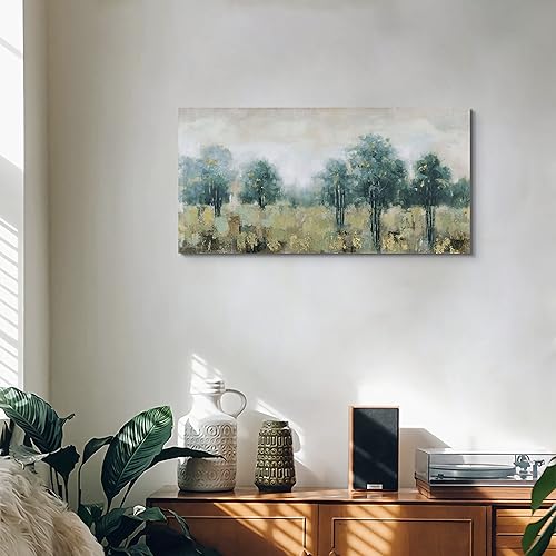 Yuegit Pinturas al óleo del árbol de la vida para decoración de pared lienzo para decoración de pared de dormitorio, listo para colgar, 24 x 48