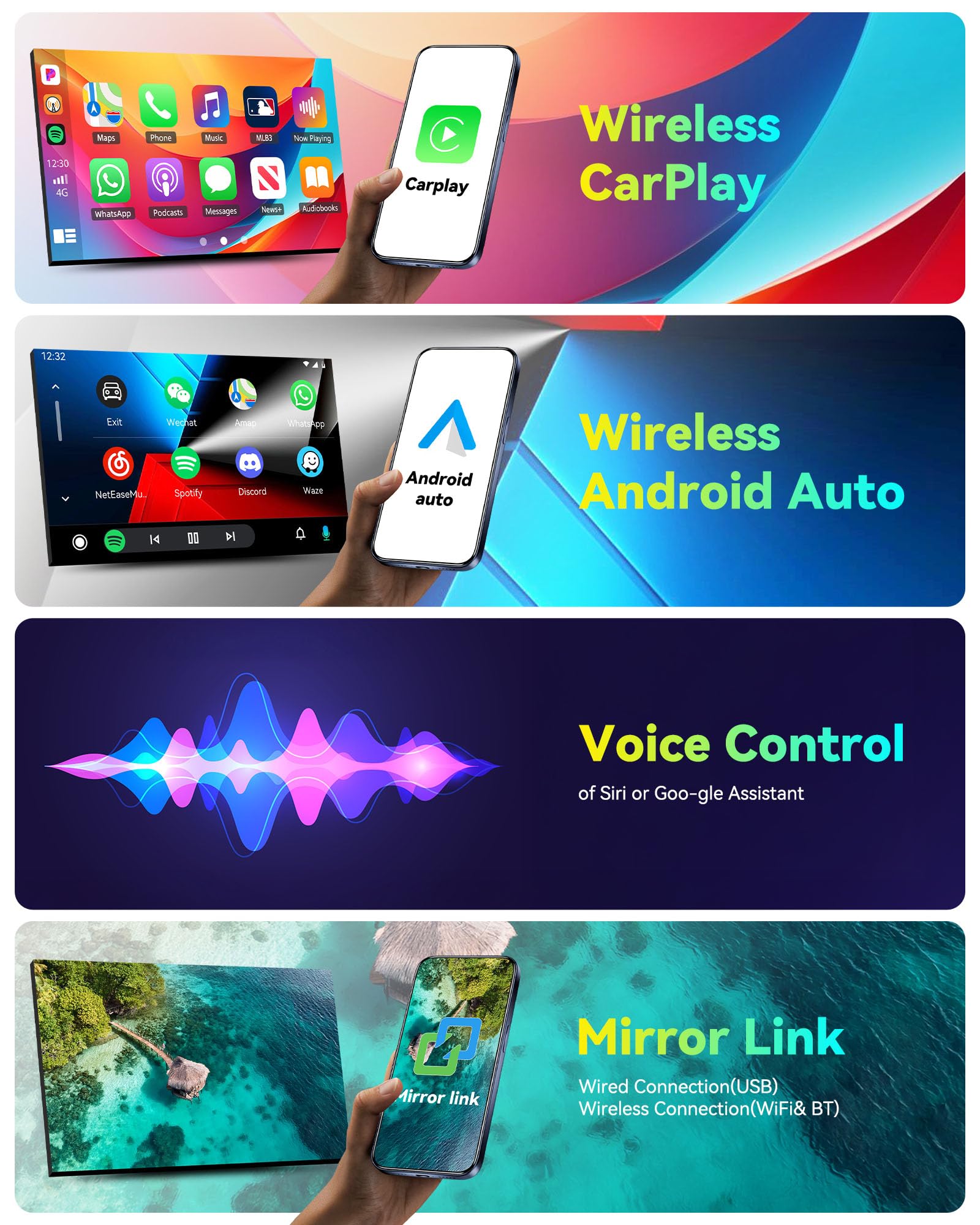 Qualcomm 8 core 4+64G Android 15 Autoradio per Nissan Qashqai J10 2006-2016 Wireless CarPlay & Android Auto 9 Pollici IPS Touch Screen GPS Bluetooth 5.1 DSP WiFi retrocamera AHD SWC