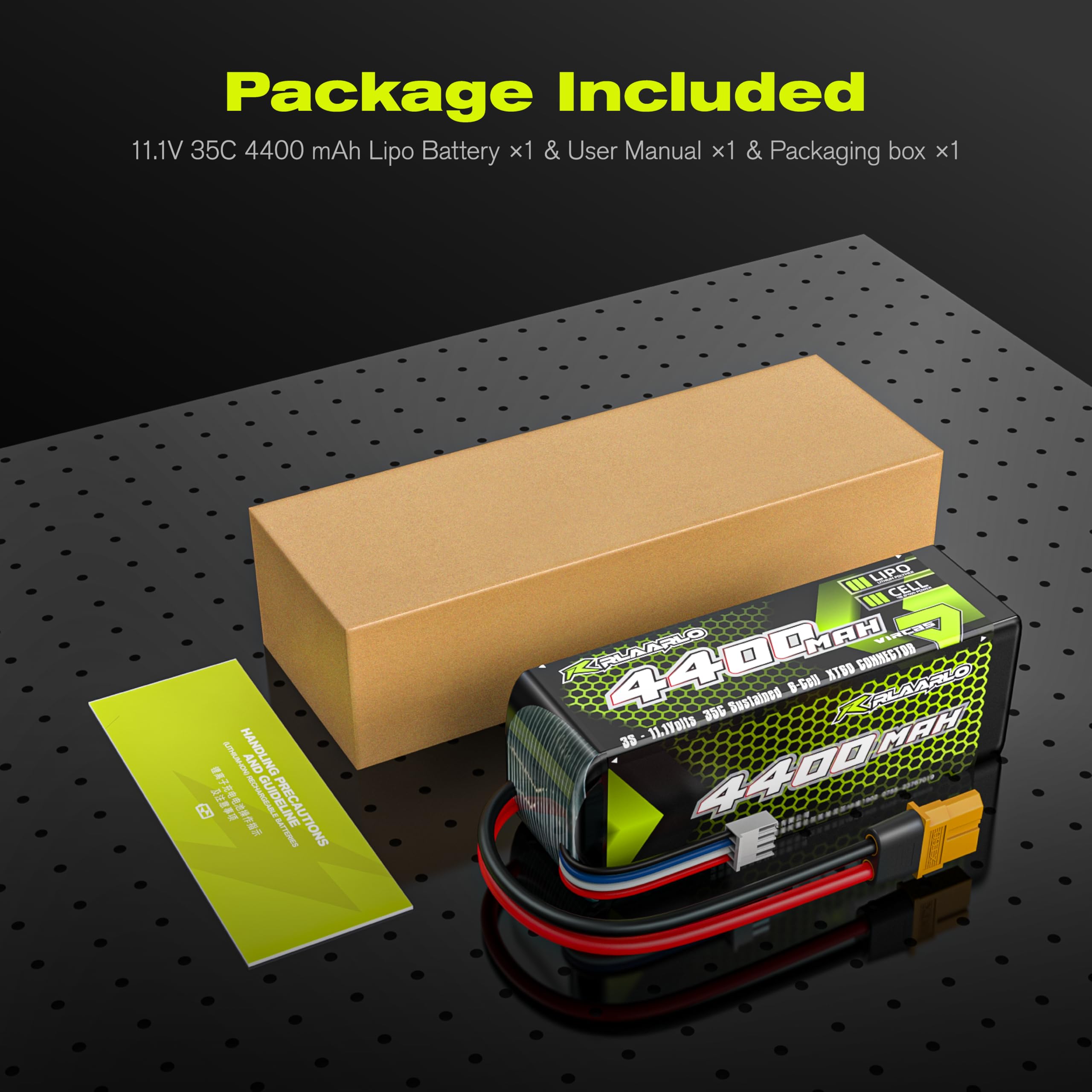 RIAARIO 11.1V Lipo Battery 3S 35C 4400mAh Lipos with XT-60 Connector for RC Car Trucks 1/8 1/10 Mini 1/10 RC Vehicles