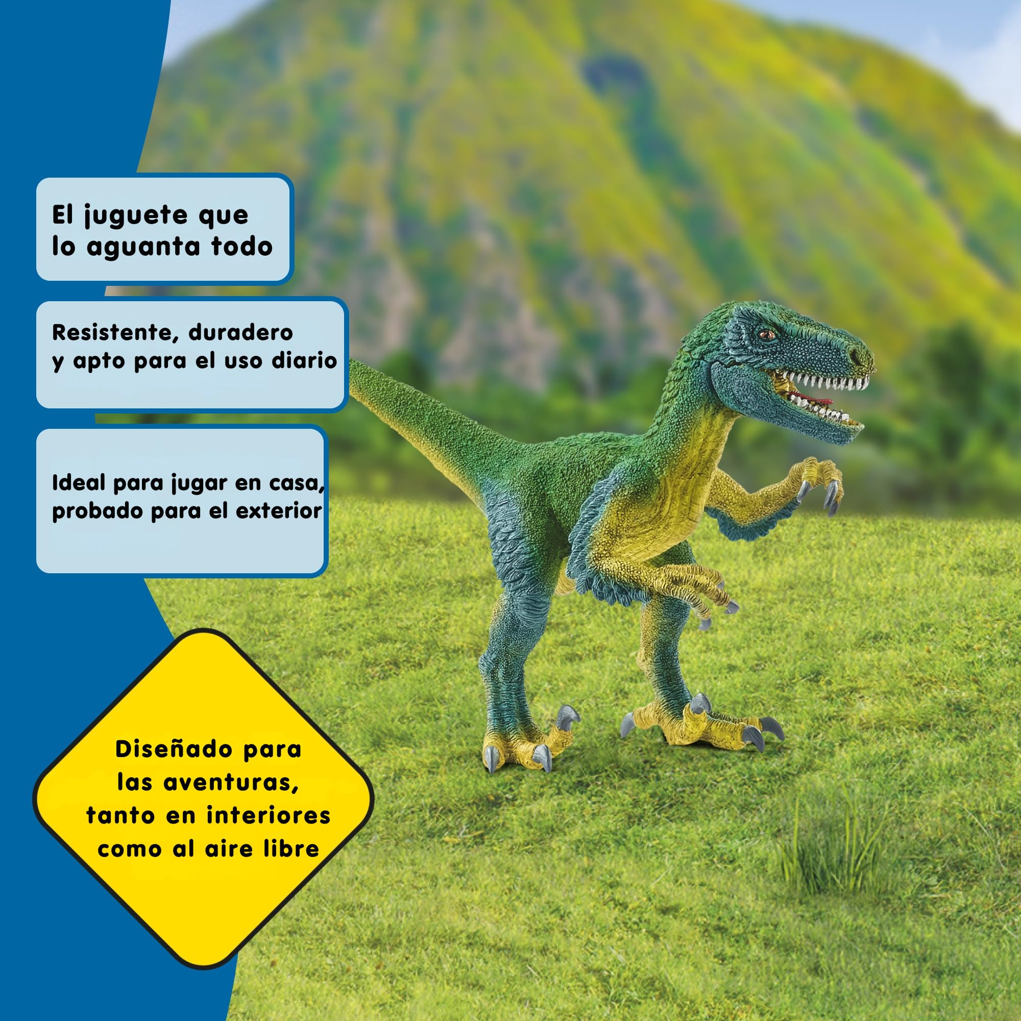 schleich DINOSAURS | Velociraptor 14585 | dinosaurio detallado con mandíbula y brazos móviles | gran regalo para niñas y niños | juguete de dinosaurio schleich a partir de 3 años | 18 x 6 x 10 cm