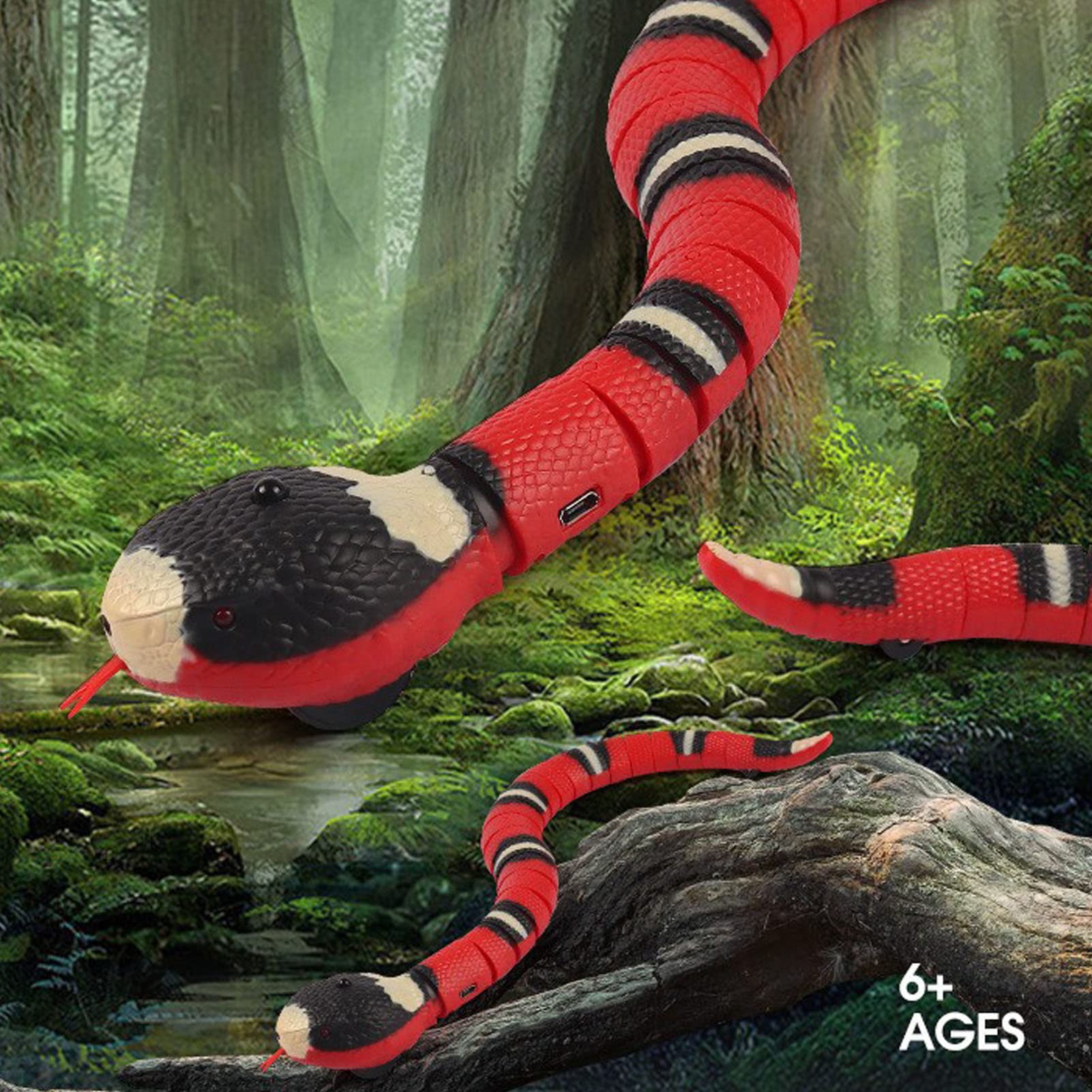 Smart Sensing Snake Toy - Interactive Lifelike Sensor-Activated Electric Snake Toy for Halloween, Christmas, April Fools Day