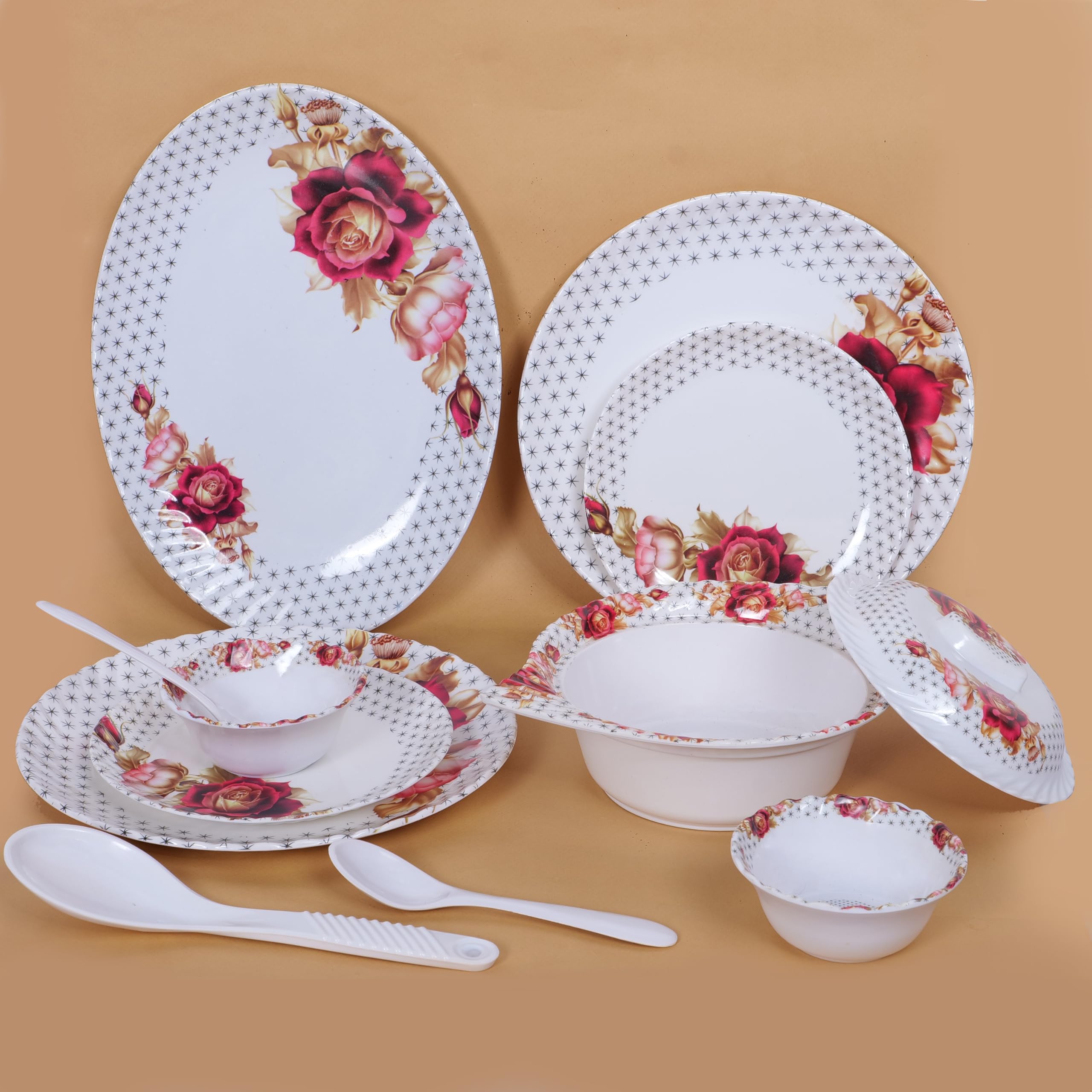 Home Pro 40 Pieces Melamine Dinner Set Pigeon Elegant Break