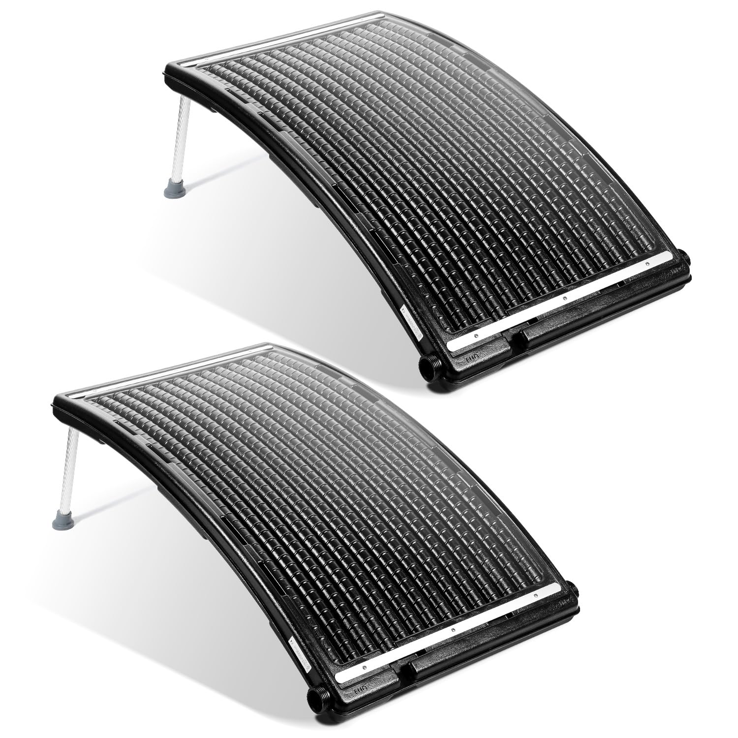 2 pannelli per riscaldamento solare per piscina, 110 x 65 cm, 32/38 mm | Riscaldamento solare per piscina con connettore da 32/38 mm, collettore HDPE e accessori per piscine fuori terra