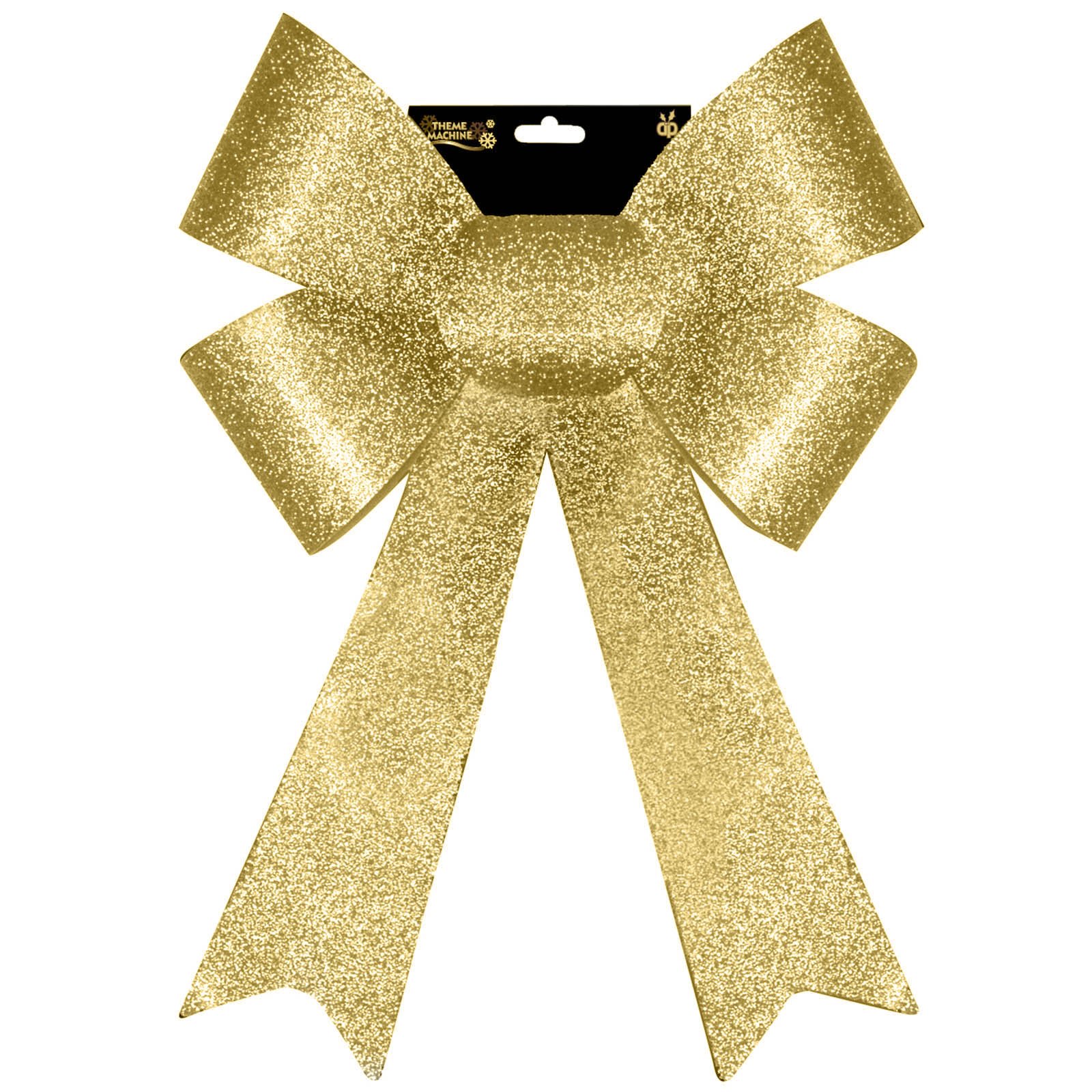 Large Christmas Party Gold Glitter Ribbon Bow Decoration
