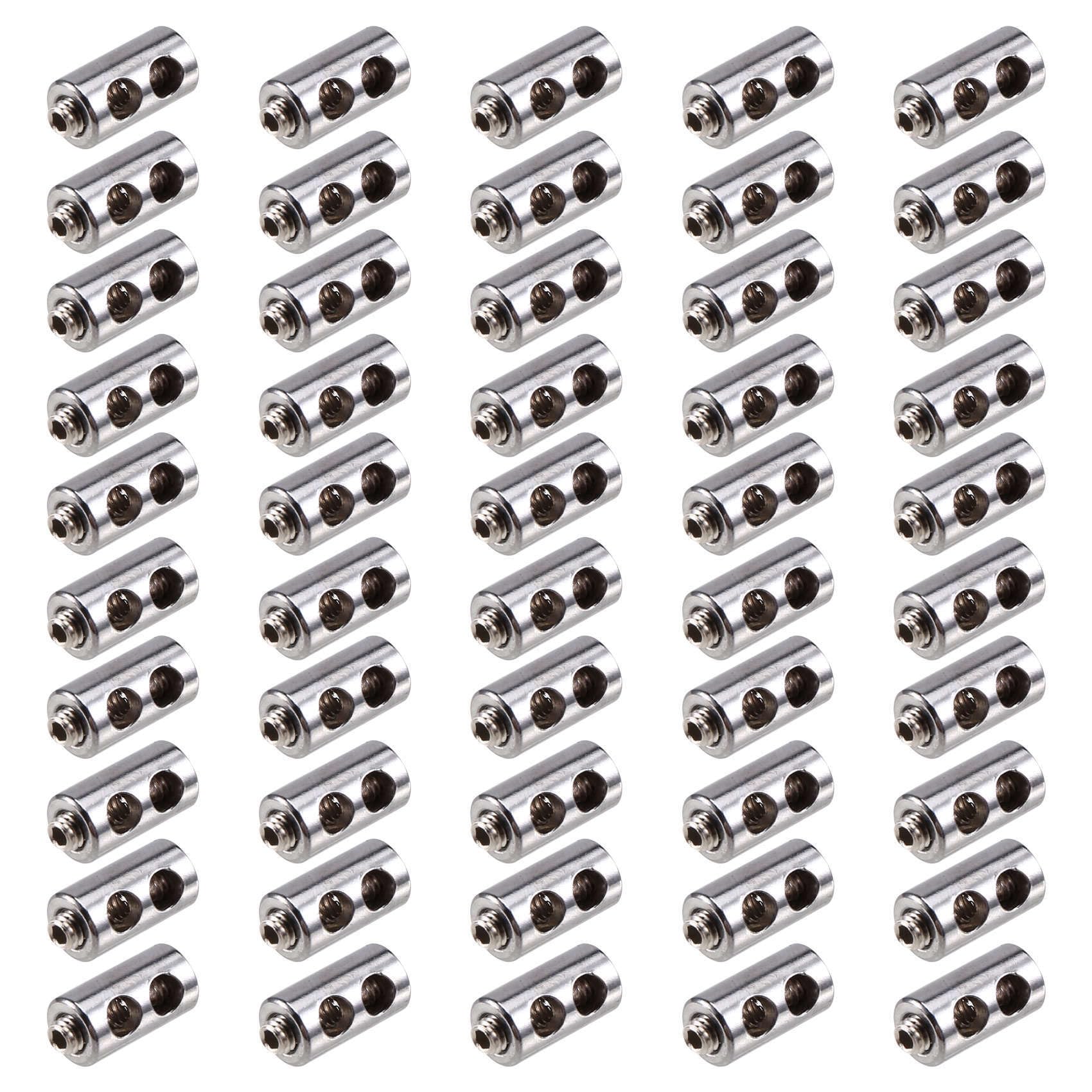 Vjsujehgy 50PCS for 2-3mm Wire Rope Clip Clamp Cable Fastener Adjustable Copper Metal Fixture Sling Fixing Accessories