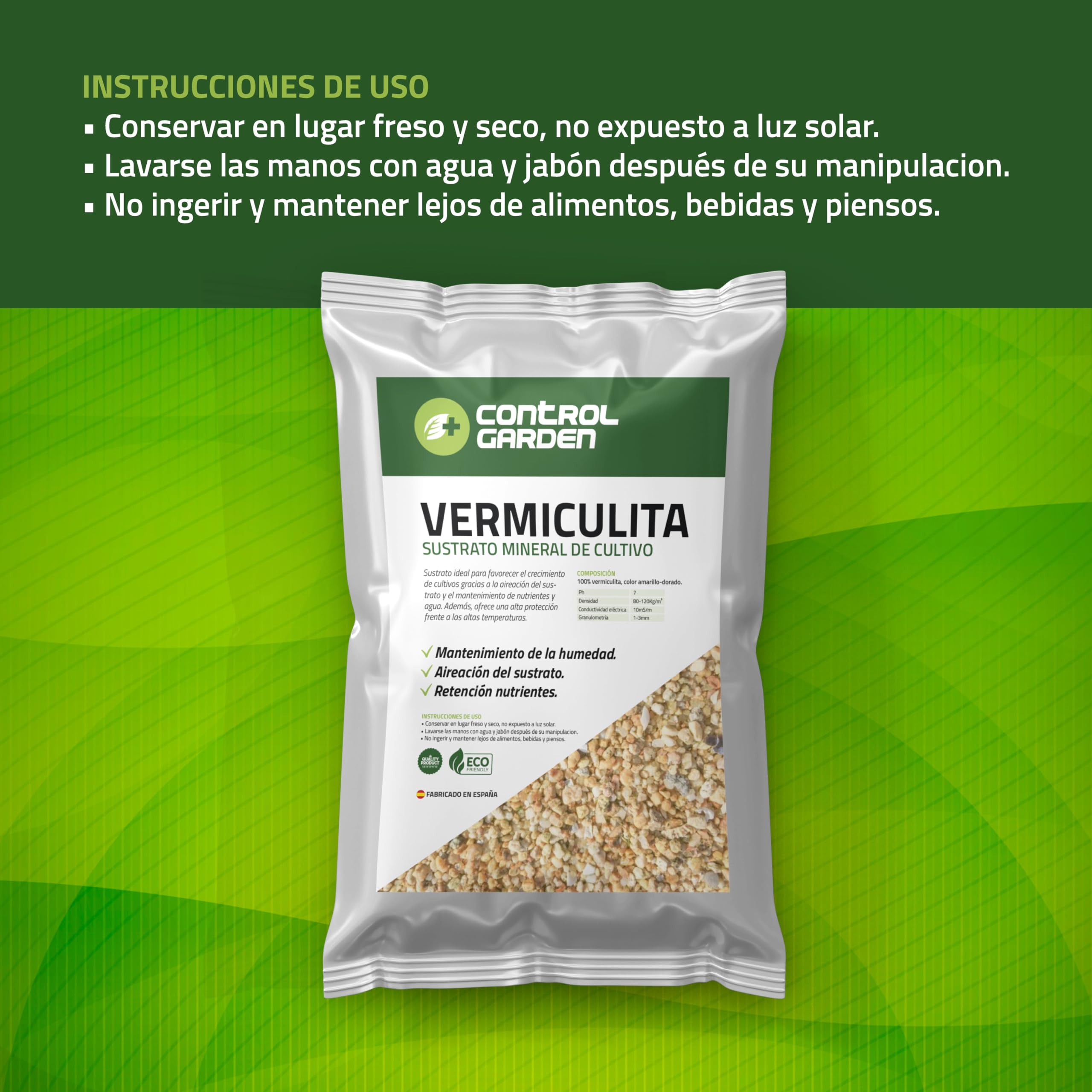GROWMANIA.ES Control Garden Pack Arlite 6L + Perlite 6L + Vermiculite 6L | Substrat pour plantes et cultures intérieur et extérieur | Fabriqué en Espagne