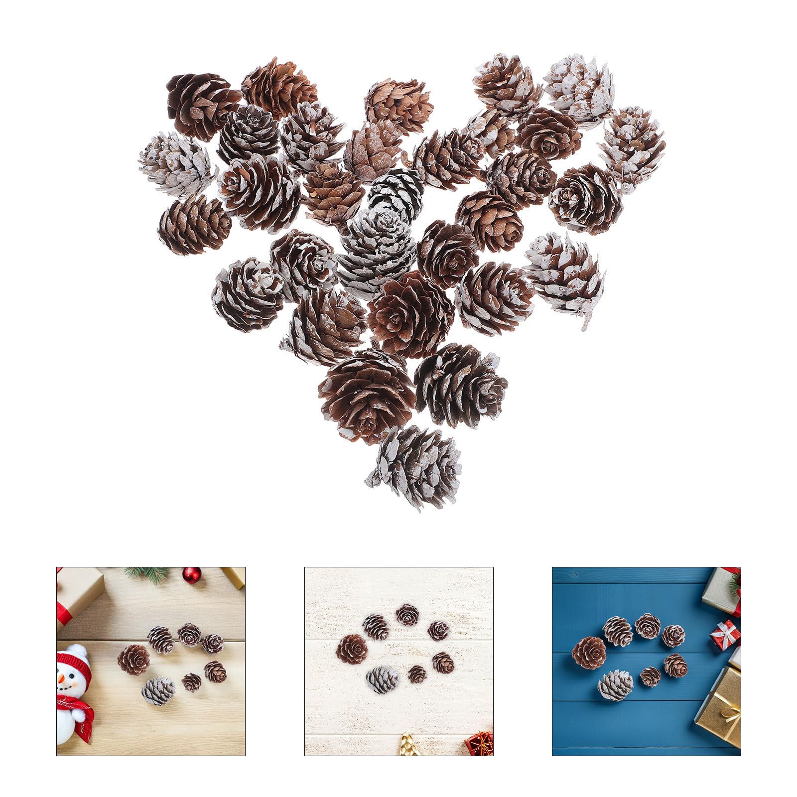 TOYANDONA 400 Stück Hängende Kiefernzapfen als Natürliche Weihnachtsdeko | Leicht, Handgefertigt und Wiederverwendbar, Rustikaler Stil für Winter und Herbst, als Deko