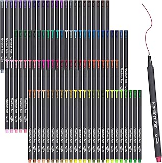108 Pack Planner Pens Colored Pens, 100 Assorted Colors Drawing Pens with 8 Different Stencils, Perfect for Dotted Journal Planner Writing Note Calendar Coloring Office School Supplies