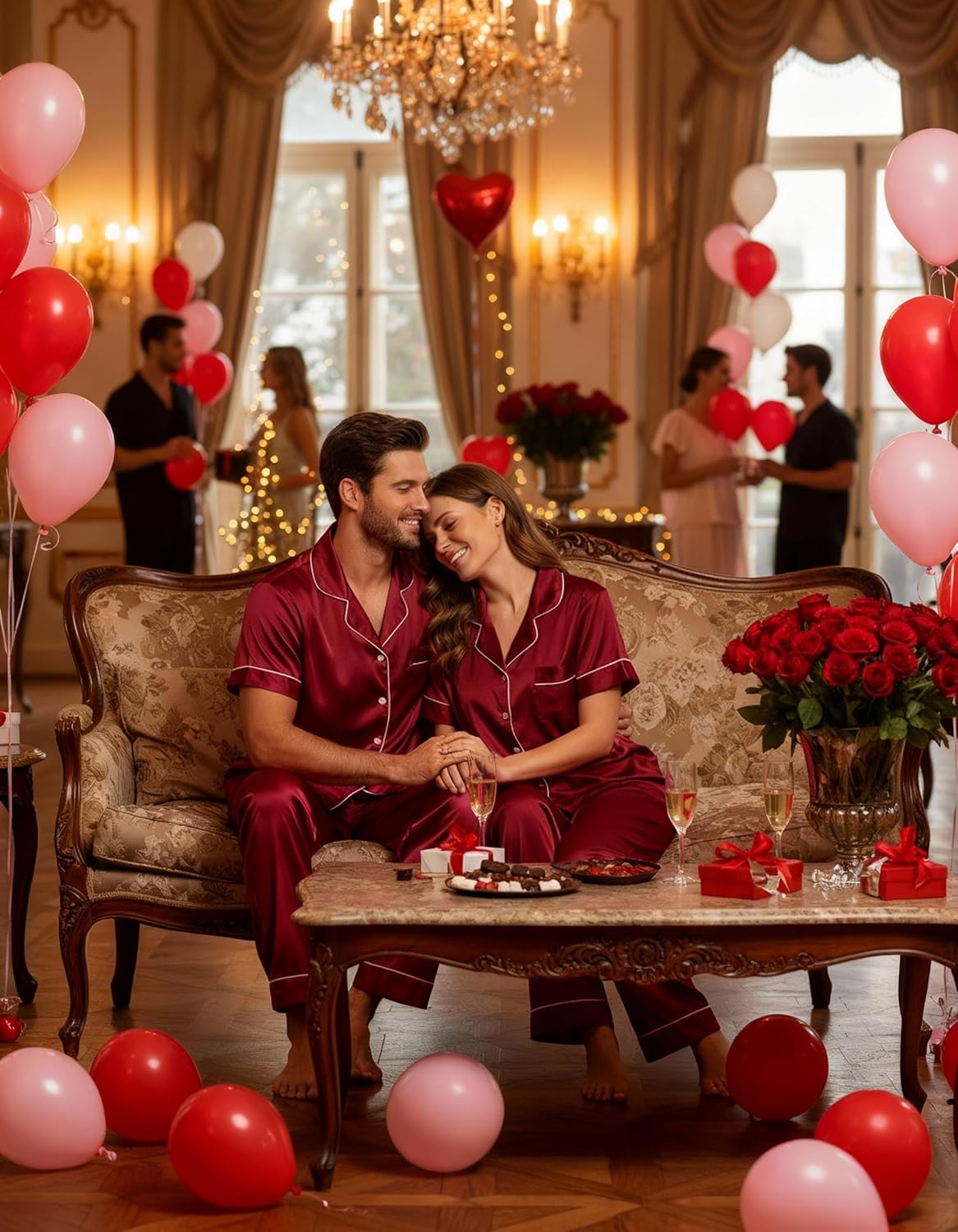 Ekouaer Womens Silk Pajama Sets Silky Short Sleeve Pjs 2 Piece Silk Button Down Pajamas Soft Satin Pj Pants Set - Image 3