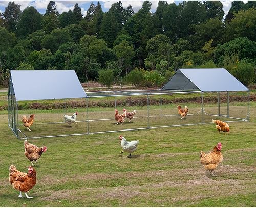 Jaula grande de metal para aves de corral jaula de hábitat para gallinero jaula en forma de espiral con cubierta impermeable y anti-ultravioleta