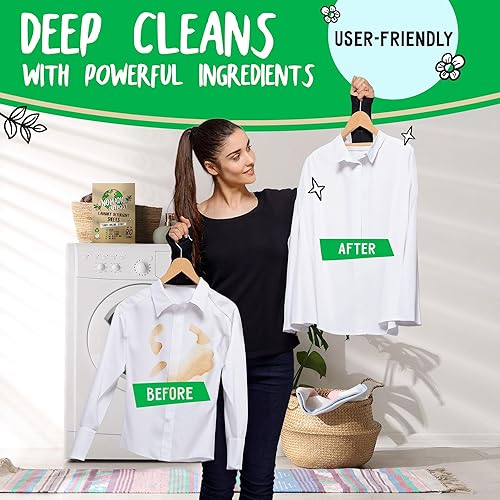 Miniatura 2 de Hojas de detergente ecológicas para ropa, eficientes, limpias y frescas, aptas para lavadora, sin ensuciar y ahorrar espacio, tiras de lavandería y