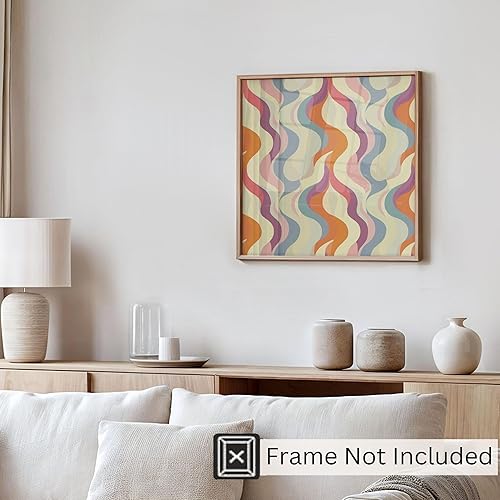 Miniatura 4 de Ethan Taylor Abstract Wall Art Prints Unframed Square Posters 'Retro 70s Hippie Groovy Pattern I' Retro Home Décor for Living Room, Bedroom, Office,