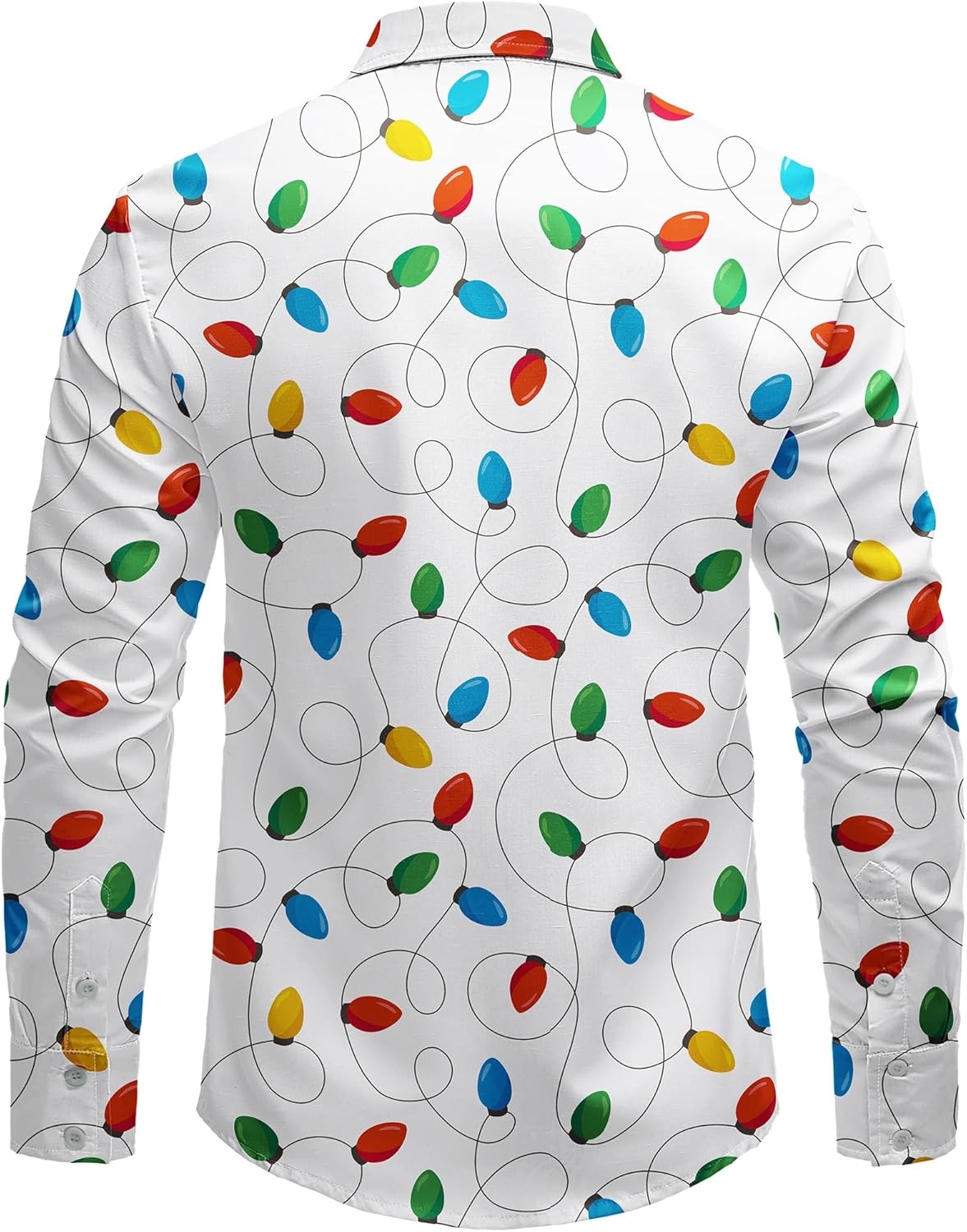 JOGAL Mens Christmas Turkey Thanksgiving Long Sleeve Santa Claus Button Down Shirt for New Year Party - Image 2