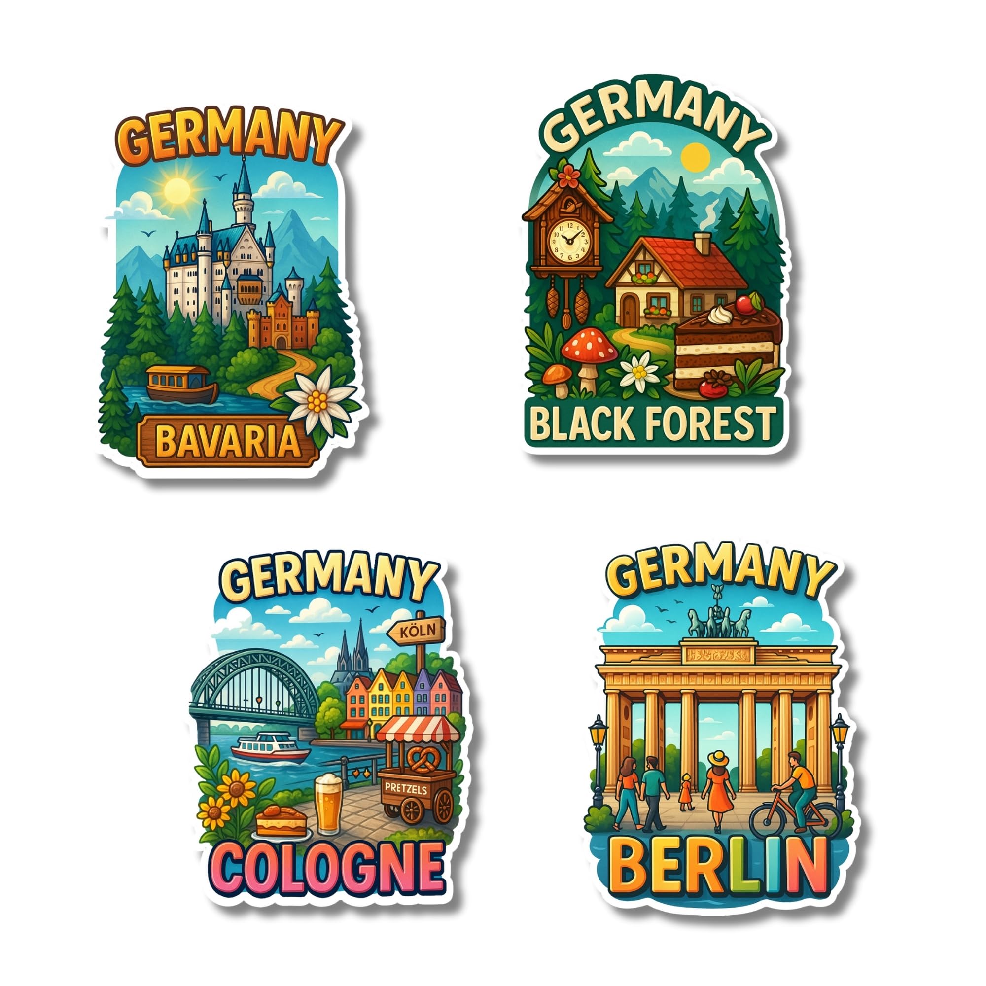 Germany Fridge Magnet Gift Set of 4 for Travel Lovers Teachers Students or Germany Enthusiasts-image-35