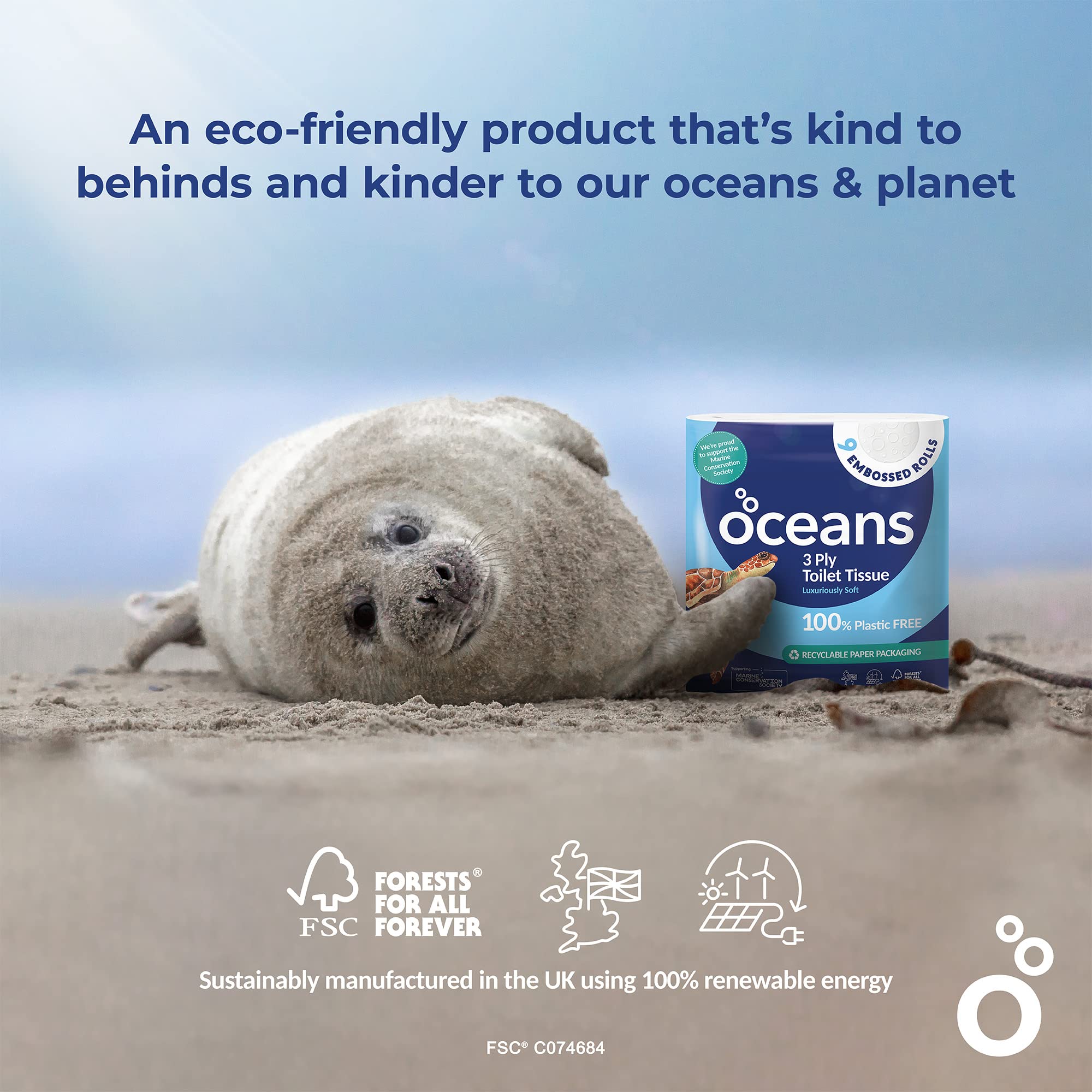 Oceans Papel higiénico 45 rollos (180 x 3 capas)