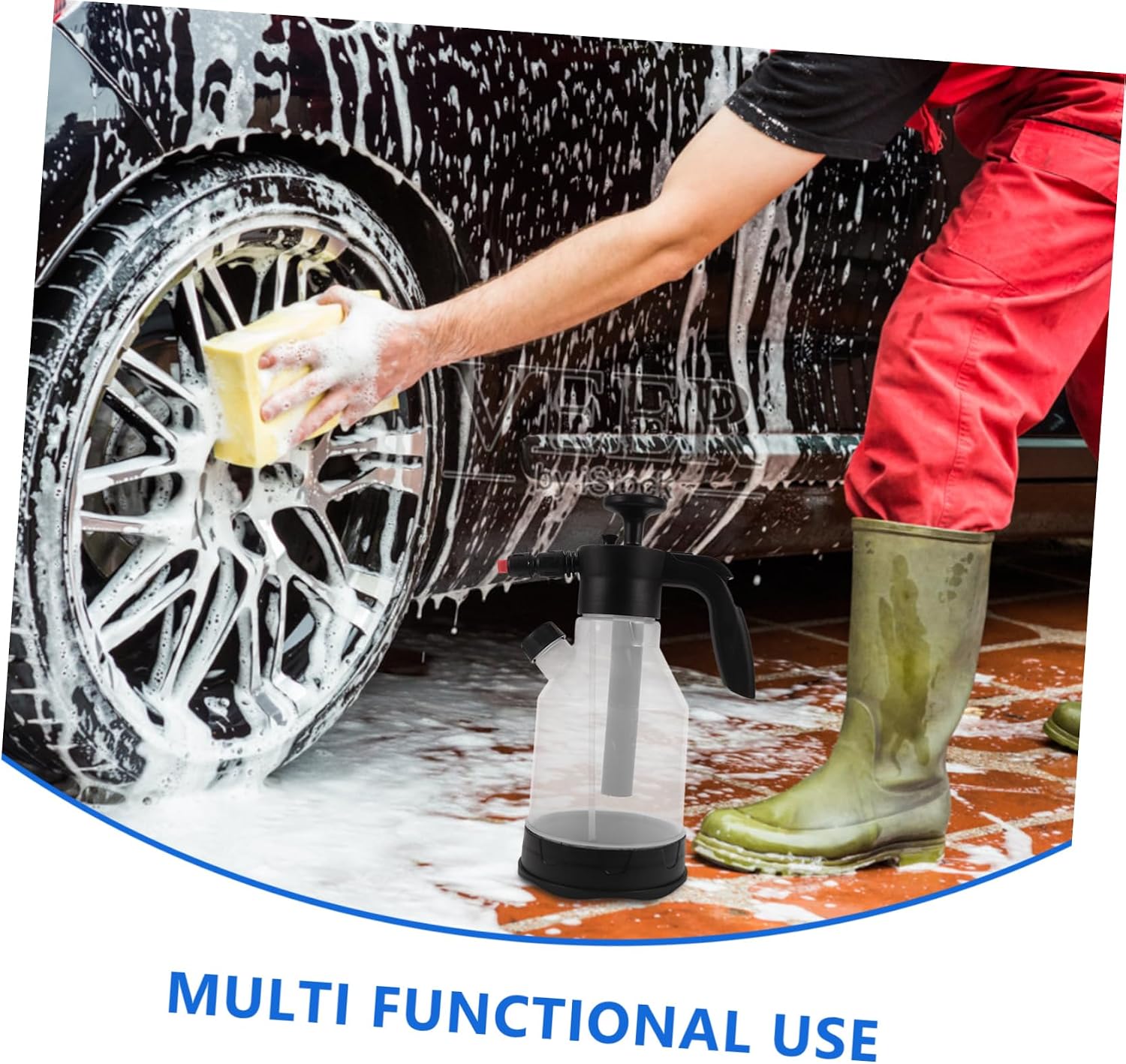 Zerodeko Car Wash Foam Sprayer with Adjustable Nozzle Handheld Pressure Pump for Home Vehicle Detailing Versatile Foam Sprayer for Cleaning and Waxing