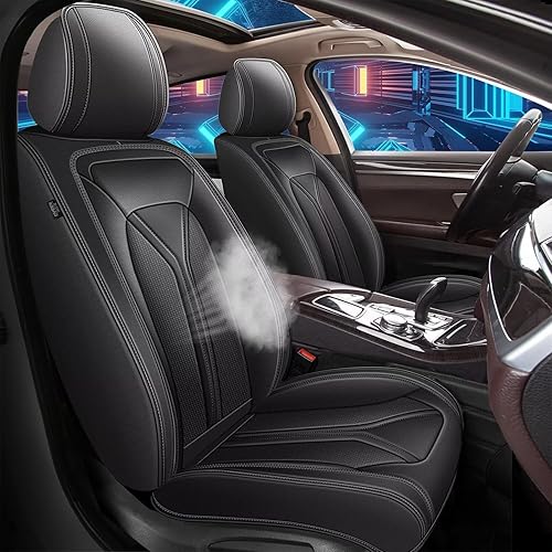 Fundas de asiento delantero de automóvil para Toyota 4Runner 2003-2023, fundas de asiento automotriz de piel sintética con compatible con bolsa de