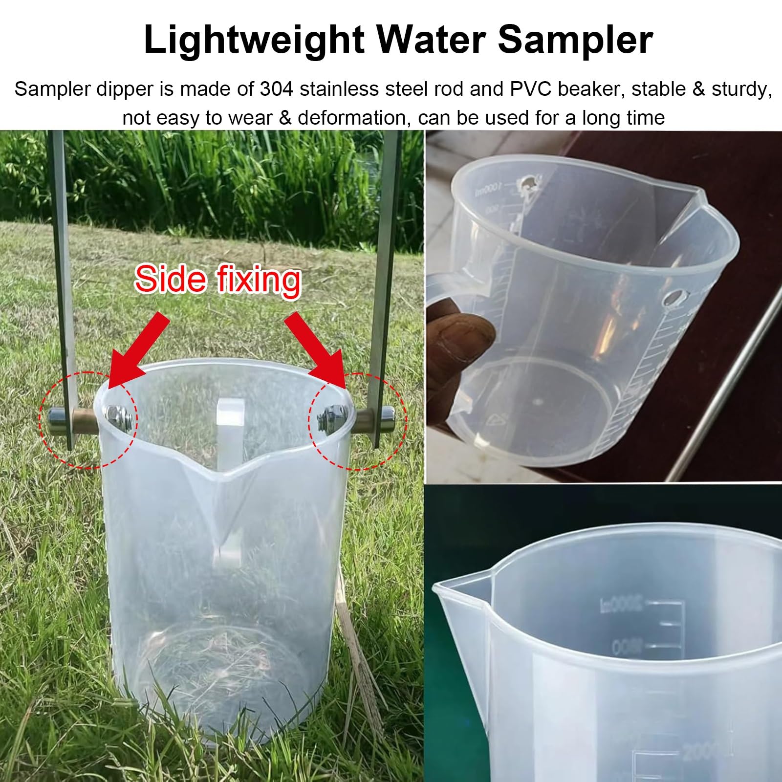 Muestreadores de laboratorio Muestreador de agua con varillas telescópicas, cuchara para muestreo de agua con cuchara telescópica de 500 ml/1000 ml, varilla de acero inoxidable(500ml Capacity,L 1.17 -