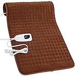 Deepsoon Heating Pad,Electric Heating Pads for Back,Neck,Abdomen,Moist Heating Pad for Shoulder,Knee,Arms,Legs,Dry/Moist Heat & Auto Shut Off,Christmas Gifts for Men and Women,Brown,33x17 Inch