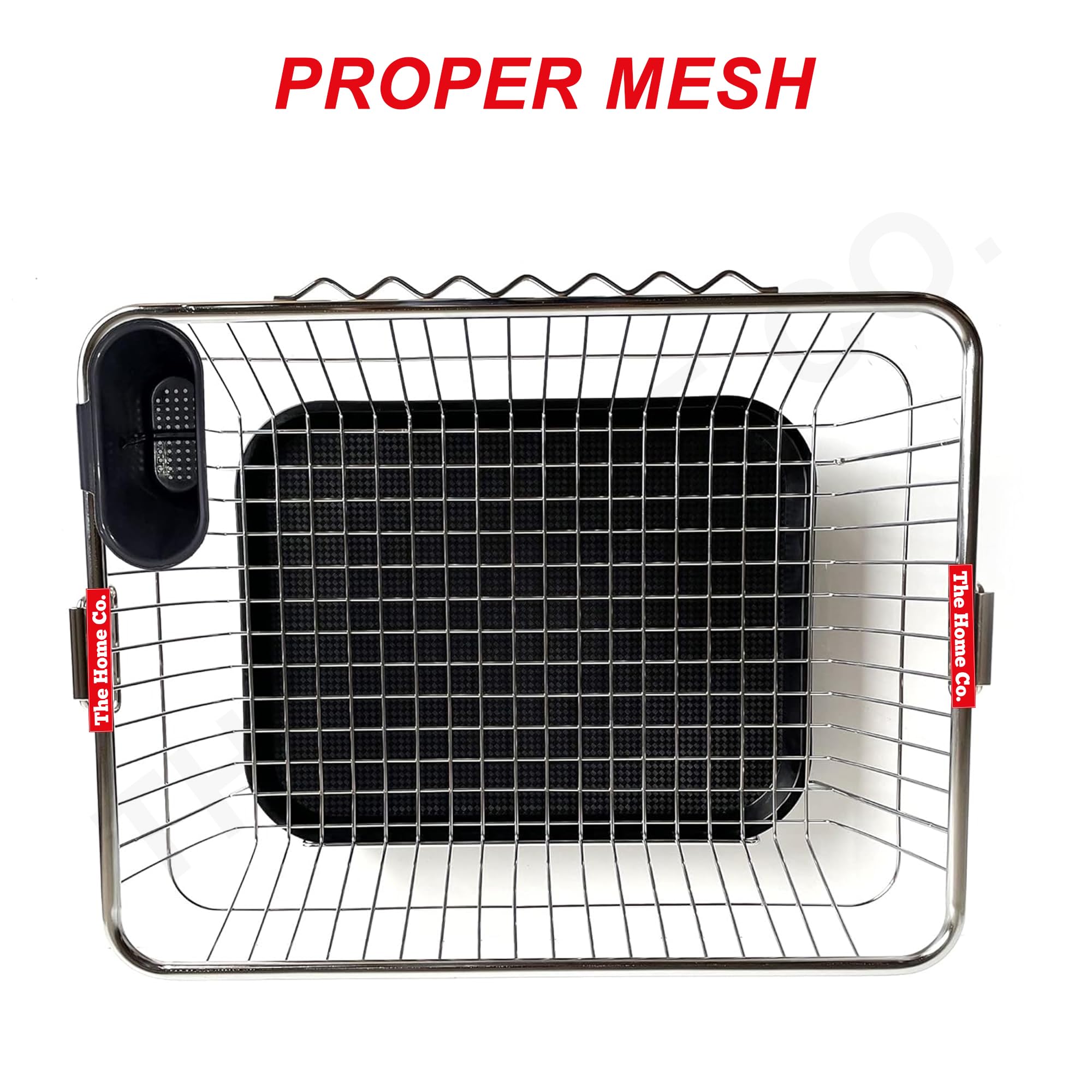 The Home Co. Stainless Steel 59x46x23cm Dish Drainer Basket with Drainer Tray & 1 Spoon Holder I Utensils After Wash Bartan Tokri - Image 3 thumbnail