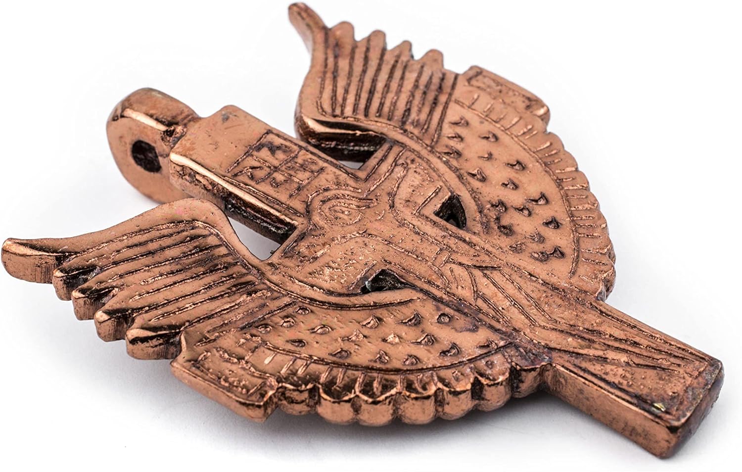 Angel Wings Ethiopian Copper Cross Pendant (80x60mm): Authentic Ethiopian East African Design for Jewelry & Necklace Making