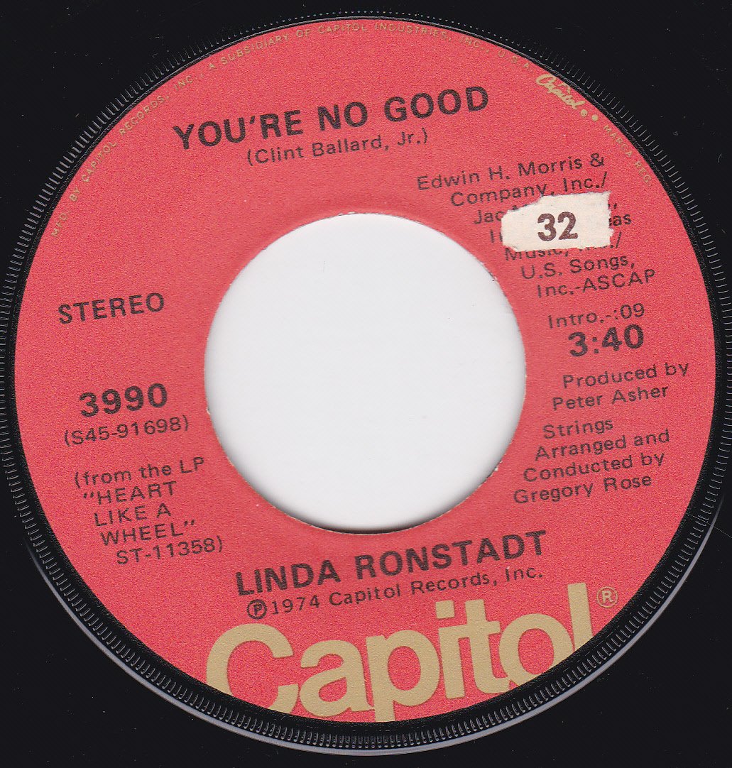 Linda Ronstadt 45vinylrecord You re No Good I Can t Help It 7 45 linda-ronstadt-45vinylrecord-you-re-no-good-i-can-t-help-it-7-45