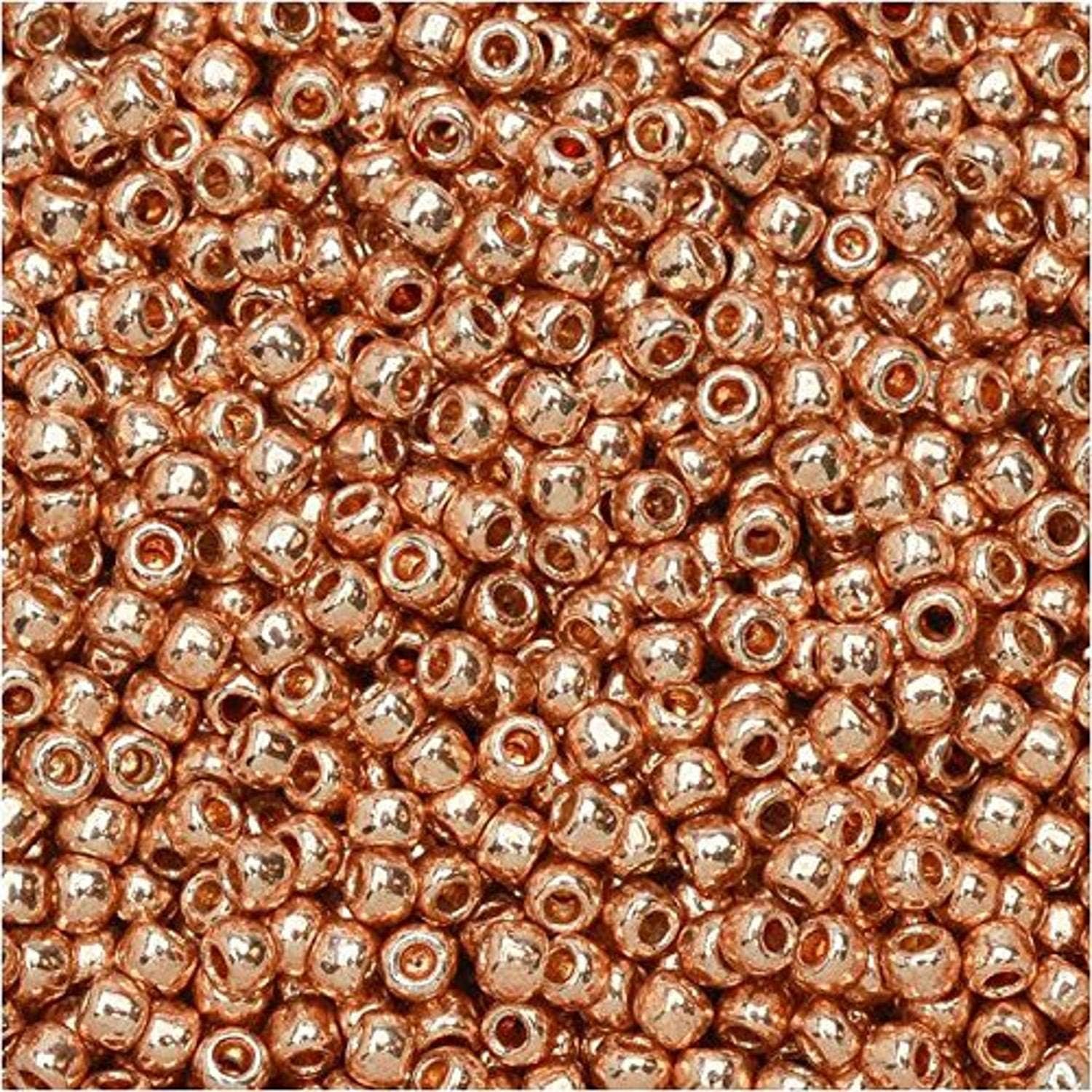 Toho Round Seed Beads 11/0 #PF551 - Permanent Finish Galvanized Rose Gold (8g)