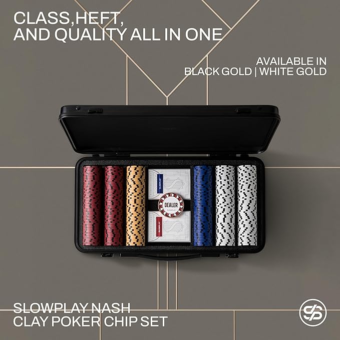 Set de Fichas de Póker SLOWPLAY Nash 14g Negro Dorado 500 uds. miniatura 2